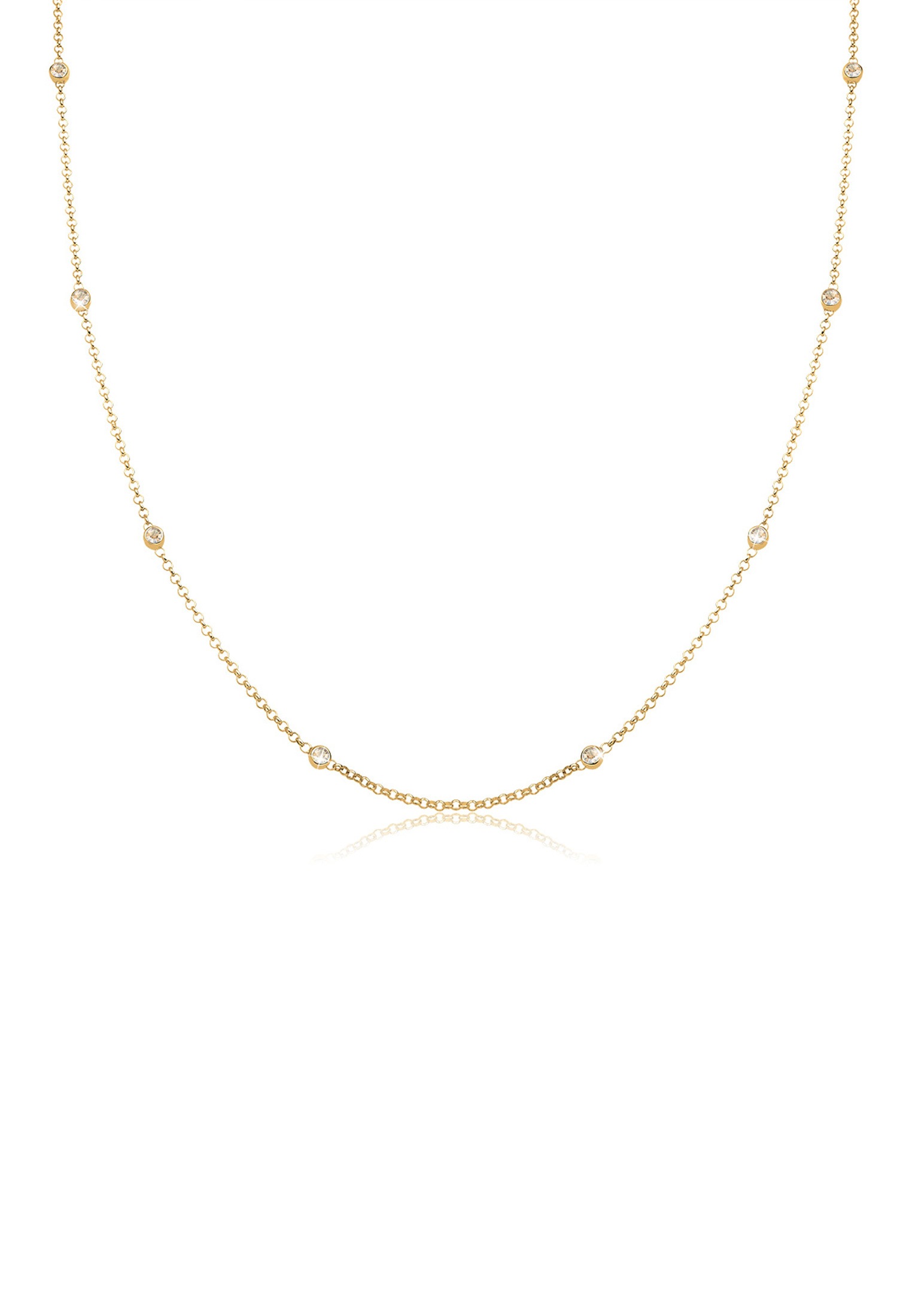 Elli Silberkette »Halskette Solitär Basic Kristalle 925 Silber«