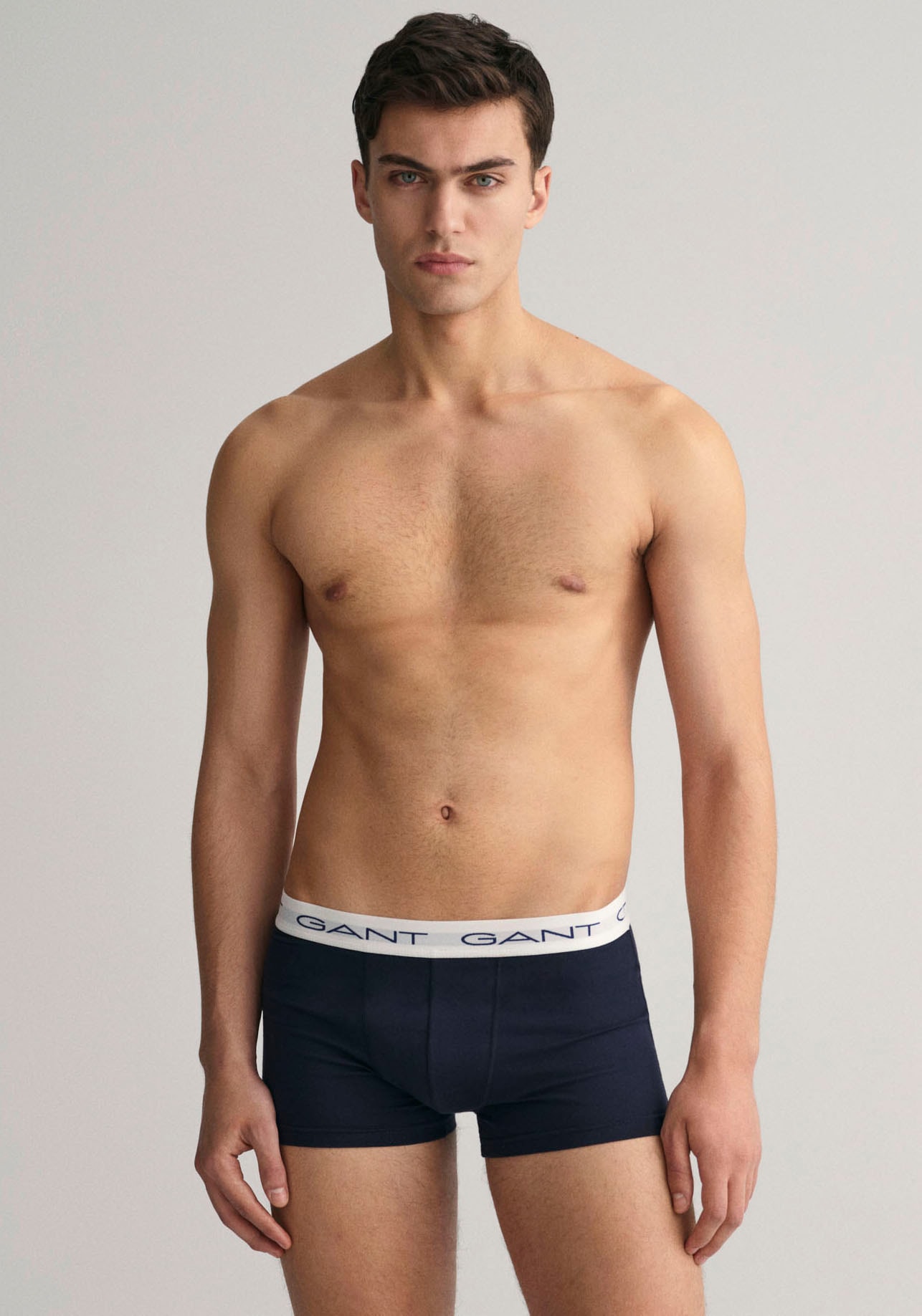 Gant Boxershorts, (Packung, 3 St., 3), mit elastischem Logobund