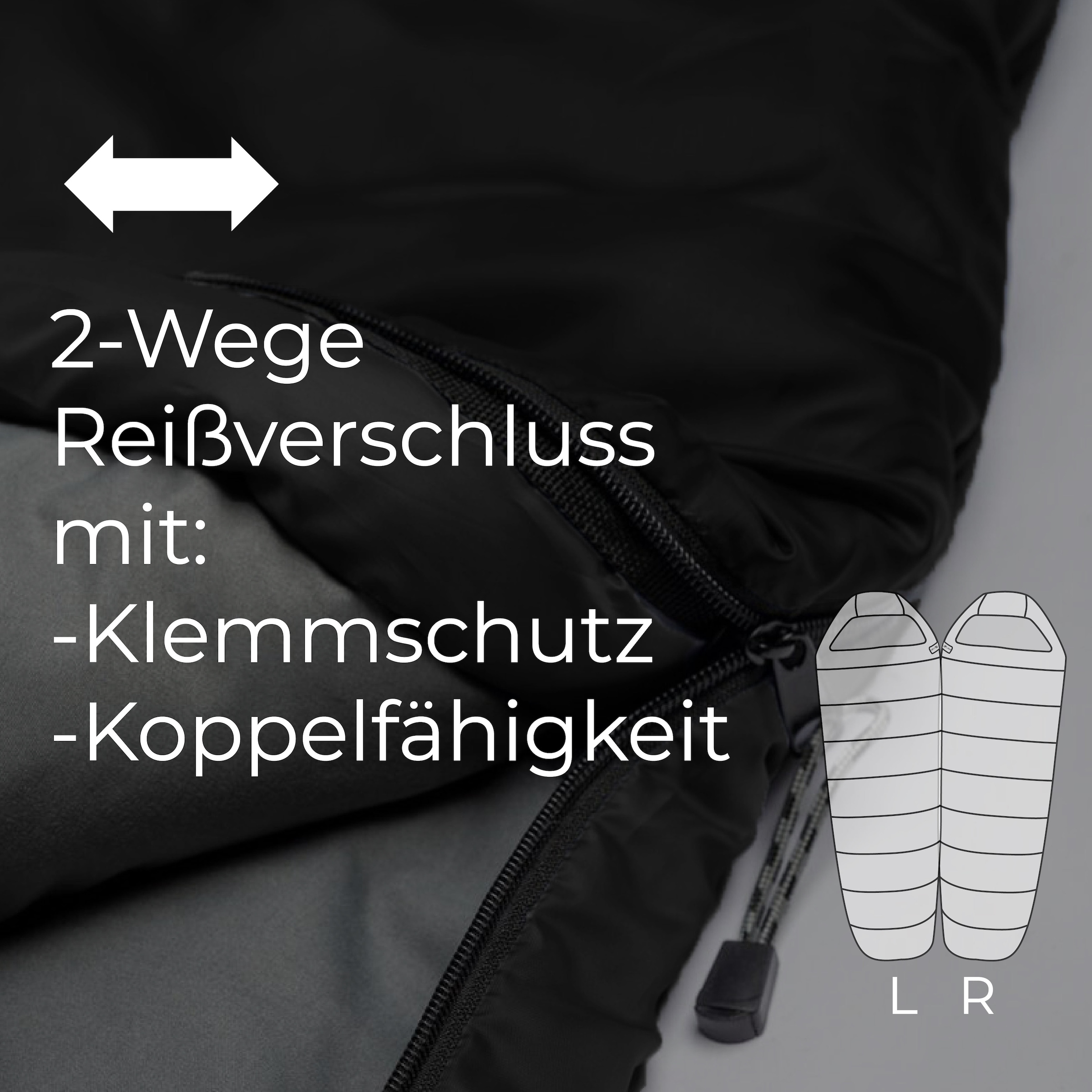 EXPLORER Mumienschlafsack »TRAMP Camping Schlafsack 230x80x55cm Outdoor«, (+9°C bis -9°C warm Frühling/Sommer/Herbst Reise Festival), kombinierbar leicht 1300g
