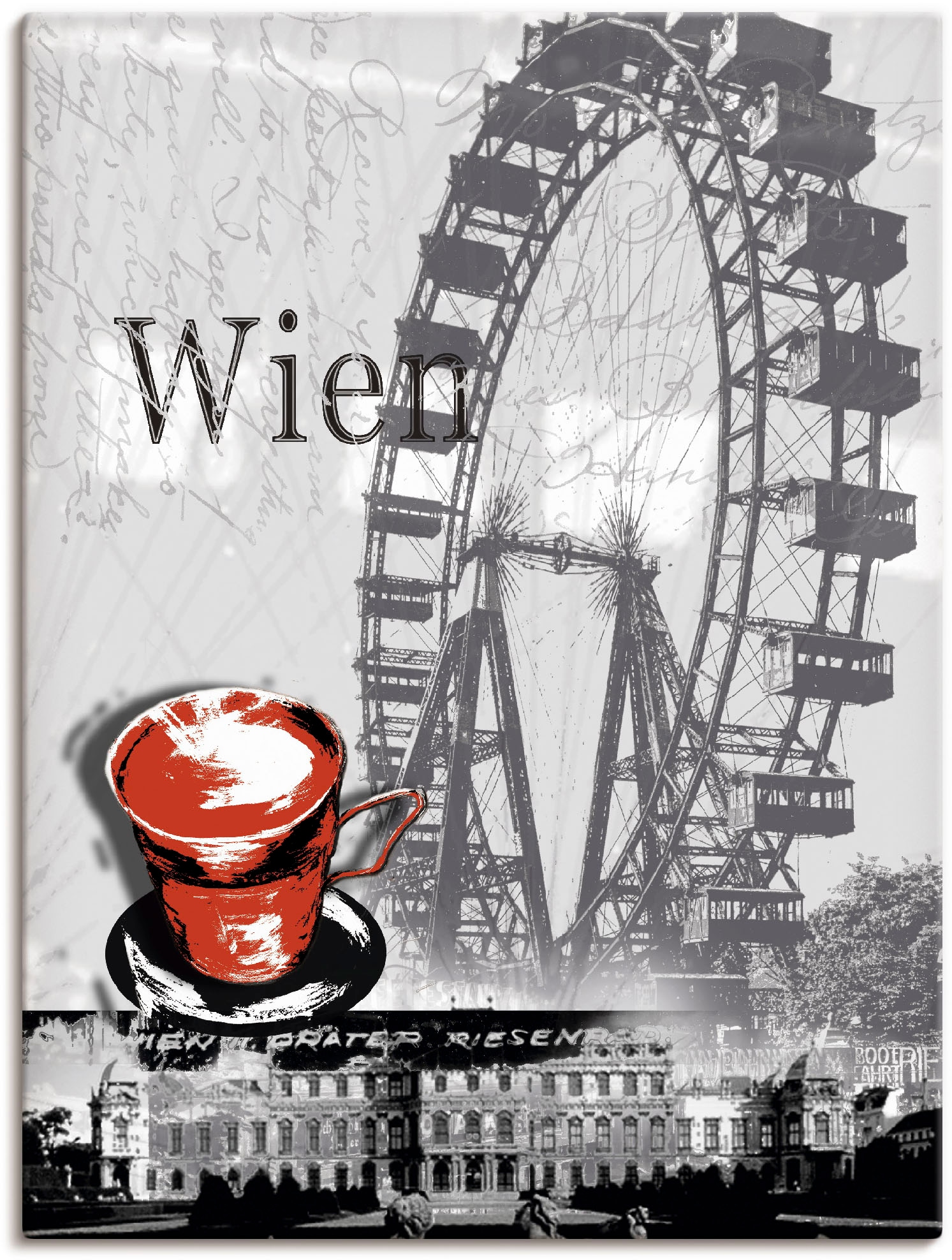 Artland Wandbild »Wien - Melange - Kaffee«, Gebäude, (1 St.), als Alubild,  Outdoorbild, Leinwandbild, Poster in verschied. Größen kaufen bei OTTO | Kunstdrucke