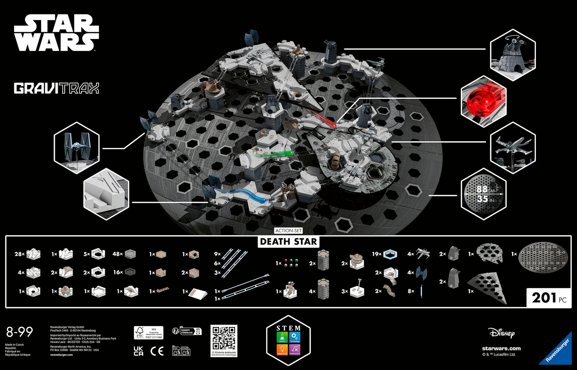 Ravensburger Kugelbahn-Bausatz »GraviTrax Action-Set Star Wars Death Star«, Made in Europe