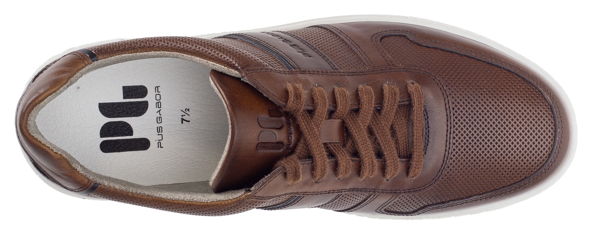 Pius Gabor Sneaker, Freizeitschuh, Halbschuh, Schnürer mit Kontrastbesätze, Weite G