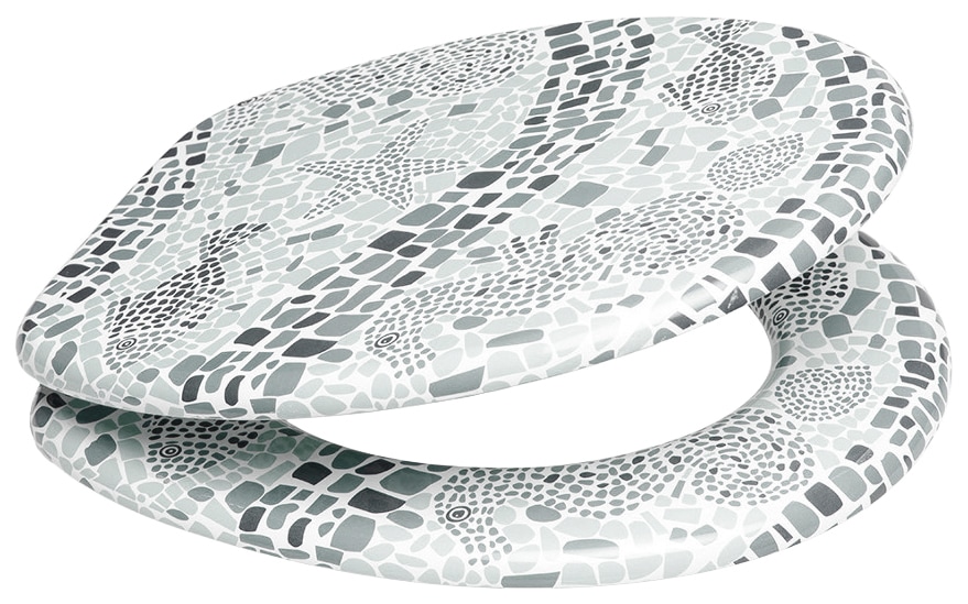 Sanilo WC-Sitz »Mosaic World Grey«, mit Absenkautomatik