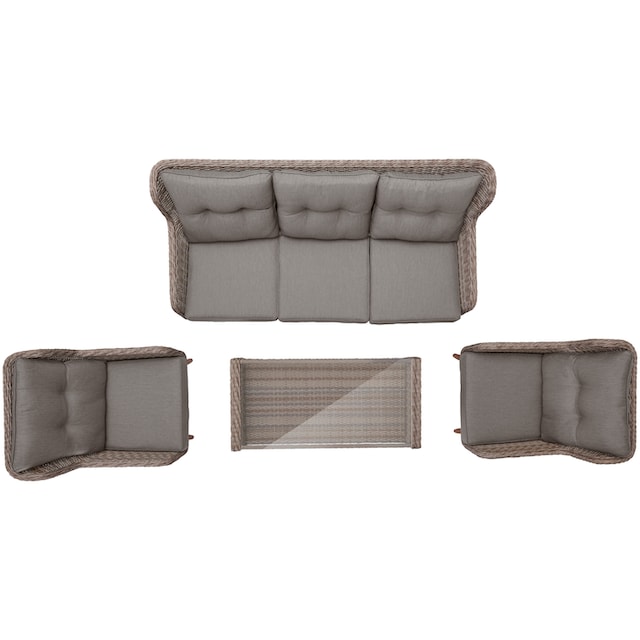 KONIFERA Gartenlounge-Set »Malibu«, (14 tlg.), 3er Sofa, 2 Sessel, Tisch,  Polyrattan im OTTO Online Shop