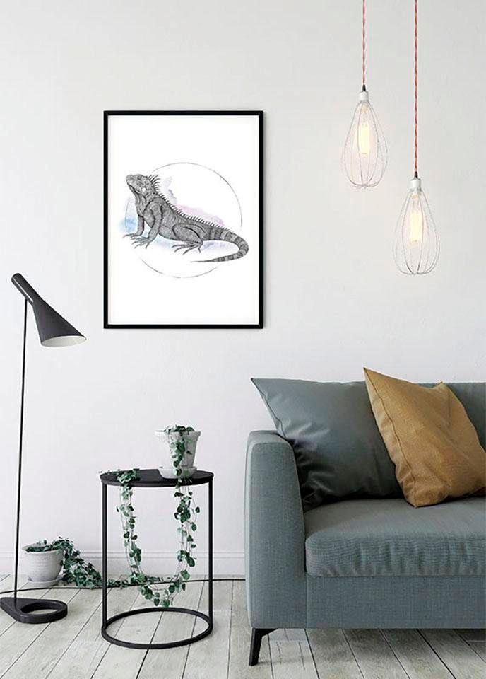 Komar Bild »Iguana Watercolor«, Tiere, (1 St.), Wandbild zur Dekoration - ohne Rahmen