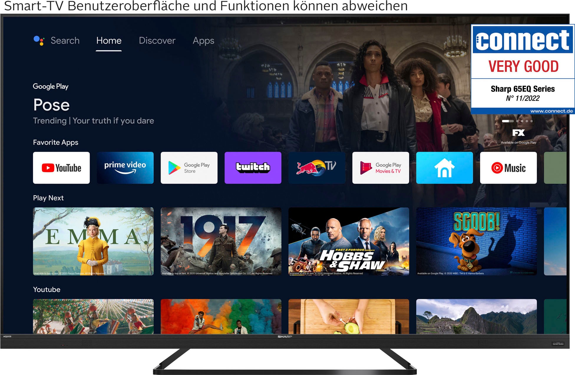 Sharp LED-Fernseher »4T-C50EQx«, 4K Ultra HD, Smart-TV-Android TV