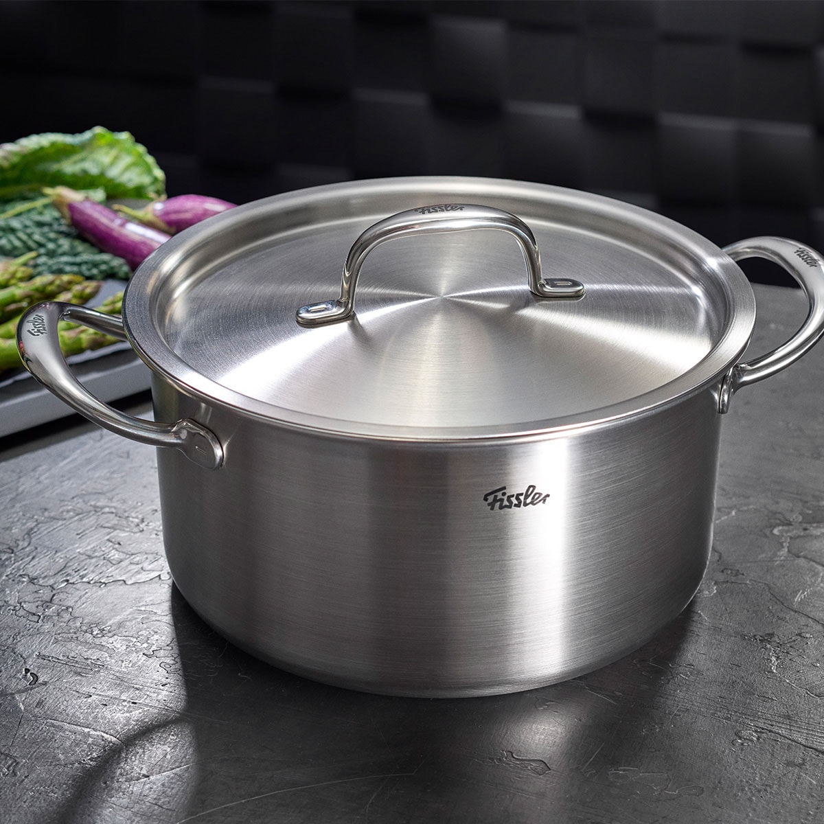 Fissler Kochtopf »M5 Pro-Ply Kochtopf 24 cm mit Metalldeckel« 1 tlg. Edelstahl 18/10