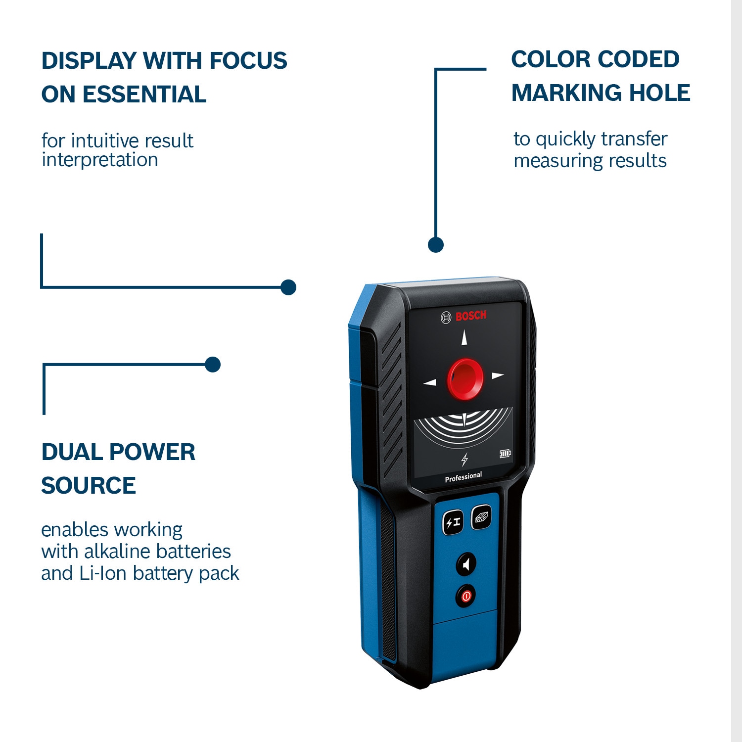 Bosch Professional Leitungsortungsgerät »»GMS 120-27««, mit Tasche; 2 x 1,5 V LR6-Batterie (AA)