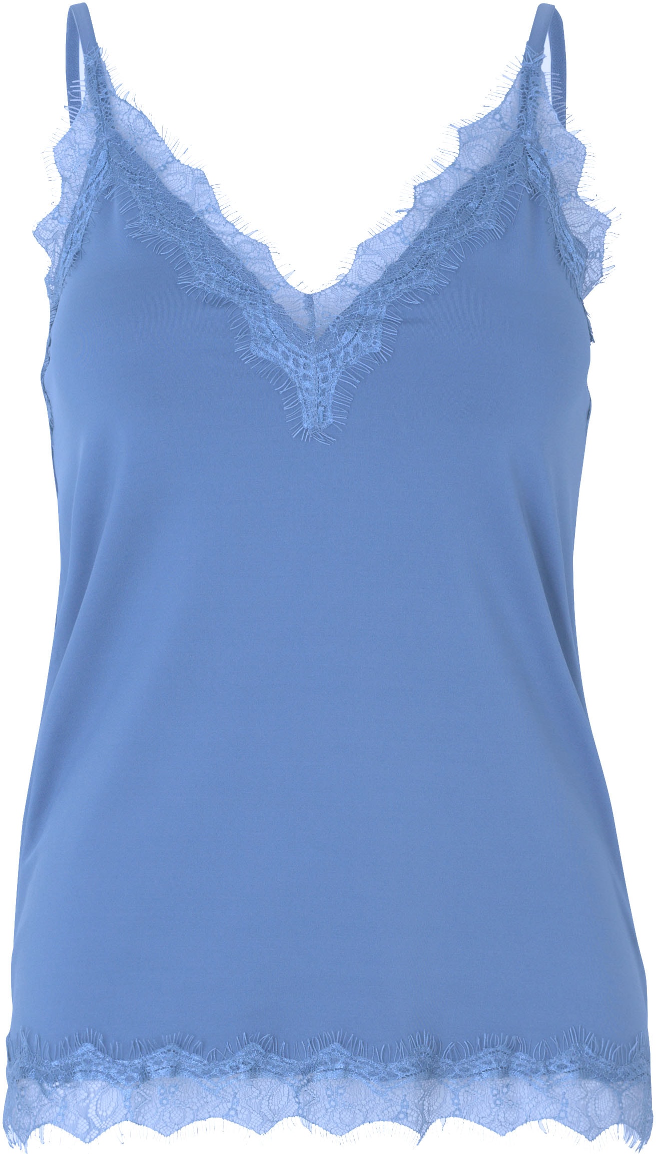 rosemunde Spaghettitop »Billie Strap Top« Vintage-Spitzenbesatz an Ausschnitt und Saum, feminin