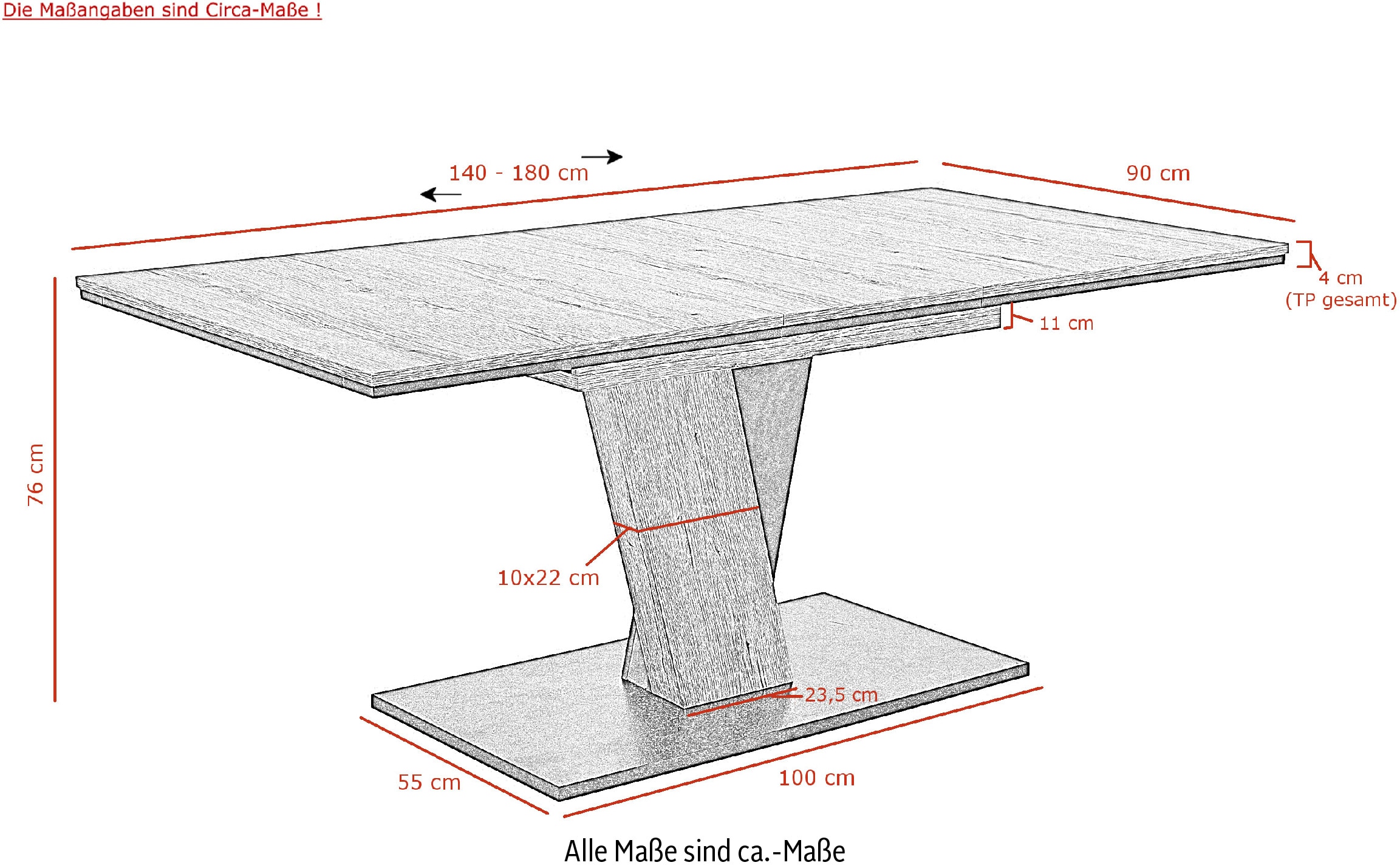 HELA Essgruppe »EMS Tisch 140-180x90 cm ausziehbar, Esstisch inkl. 4 Stühle«, (Set, 5 tlg., 5tlg. Set, Esstisch plus 4 Esszimmerstühle), Ausziehtisch Freischwinger, Stuhl mit Federkern, Bestseller