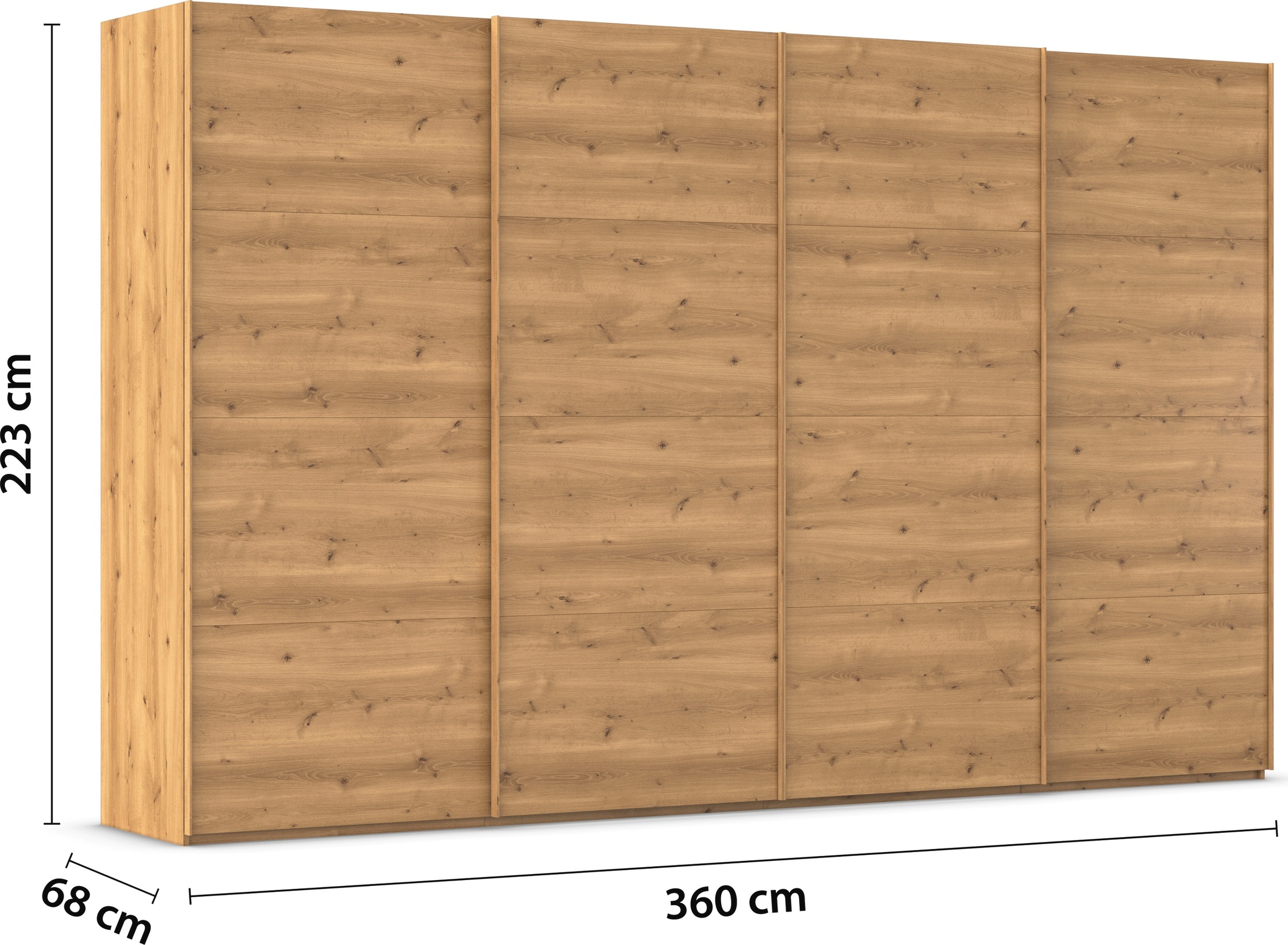 rauch Schwebetürenschrank »Kleiderschrank Schrank Garderobe Schlafzimmerschrank SCALE-FYRA«, edle viergeteilte Türen viele Farben und Griff-Farben MADE IN GERMANY