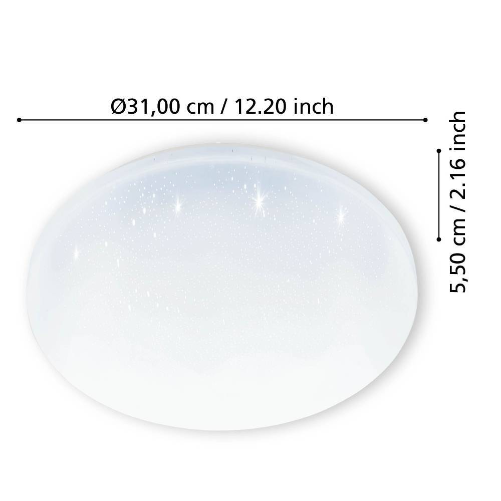 EGLO Deckenleuchte »FRANIA-S Deckenlampe, weiß, Kristalleffekt, geringe Aufbauhöhe, 1x18W«, Leuchtmittel LED-Modul | LED fest integriert, Wohzimmer, Küche, Esszimmer, Flur, modern, rund, 1100 Lumen, 28x7cm