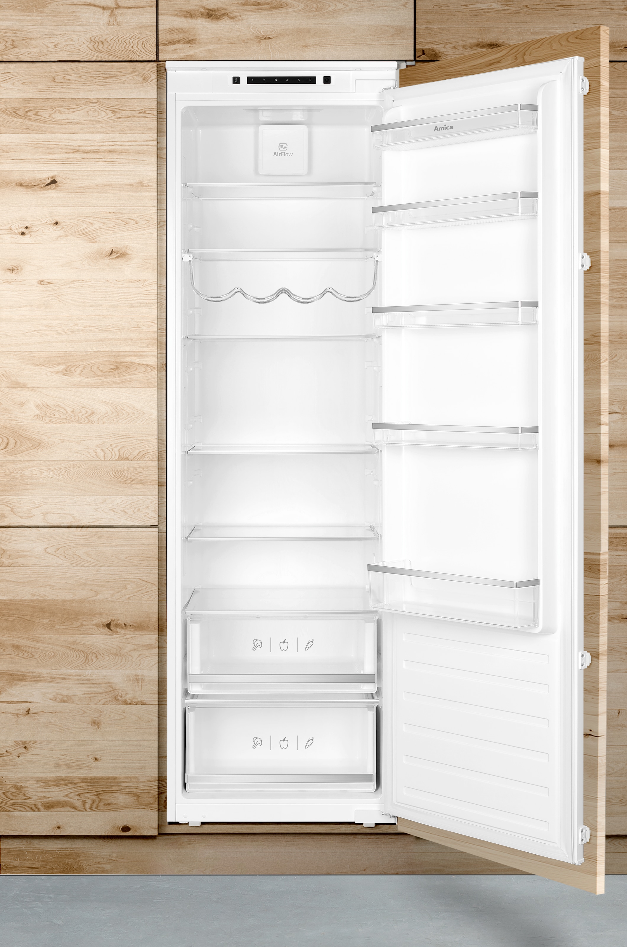 Amica Einbaukühlschrank »EVKSS 357 210«, Schlepptür-Technik
