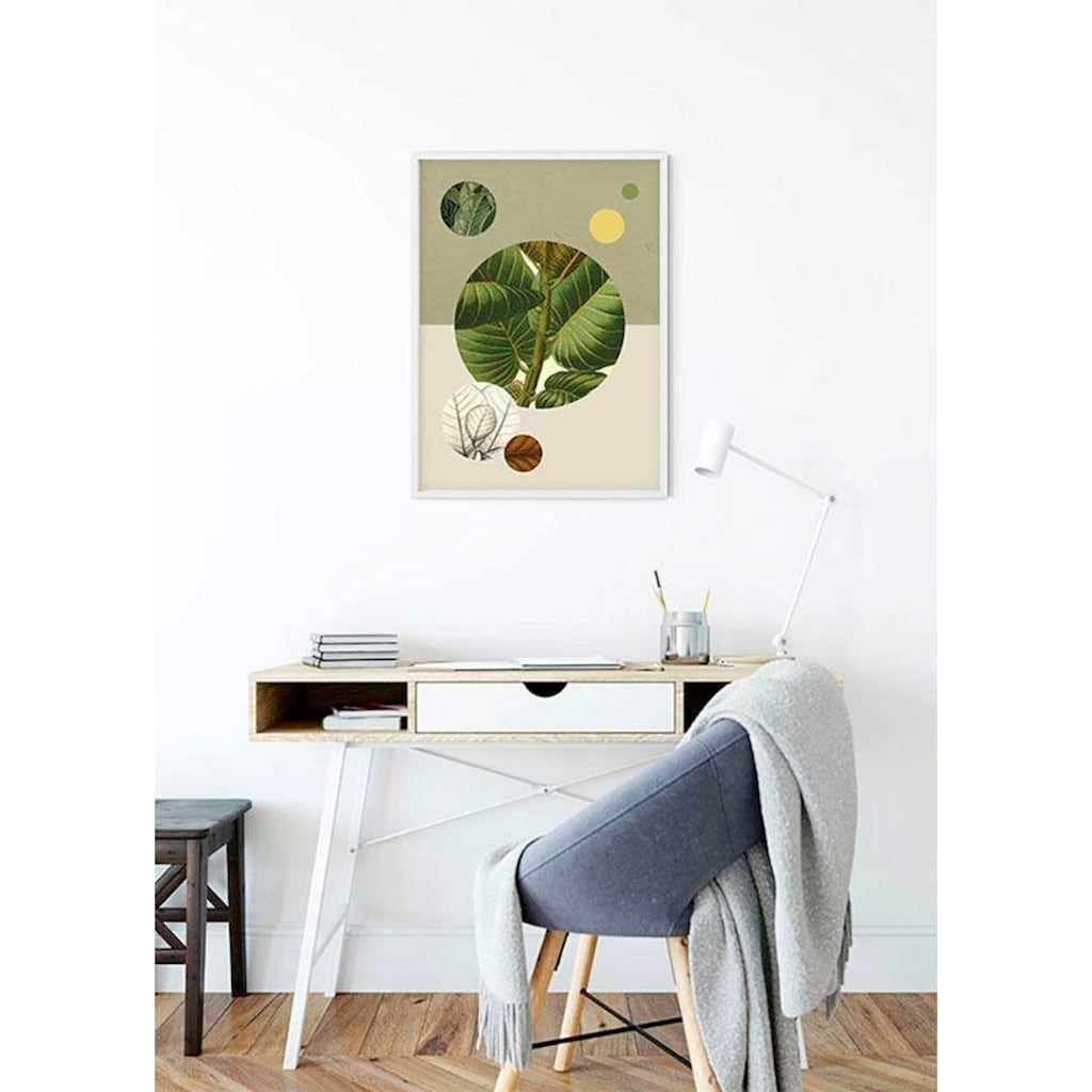 Komar Poster »Green Structure«, Pflanzen-Blätter, Höhe: 40cm