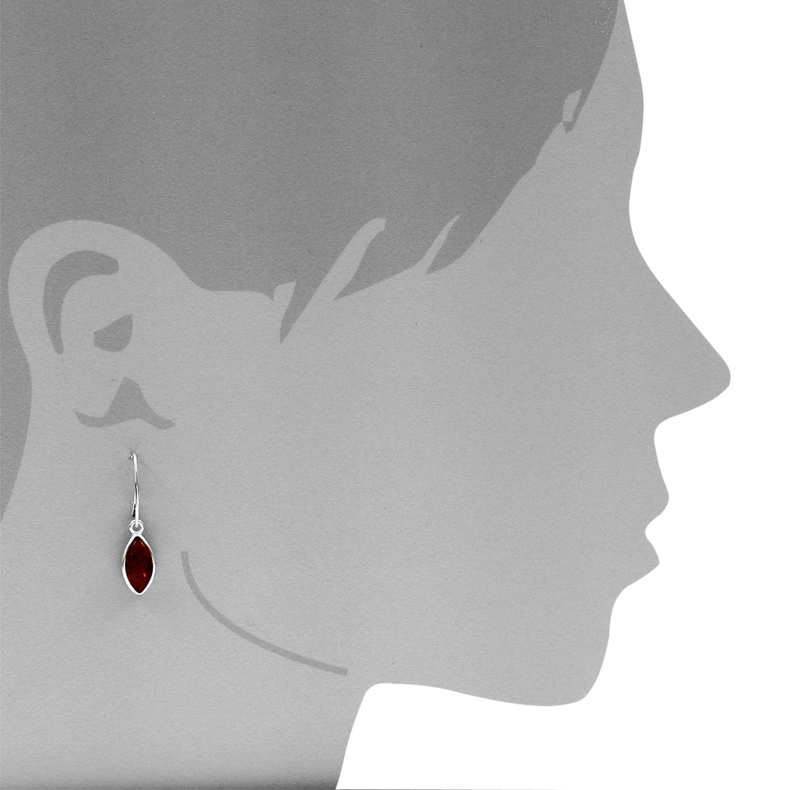 OSTSEE-SCHMUCK Paar Ohrhänger »- Classic 13 x 6 mm - Silber 925/000 - Bernstein«