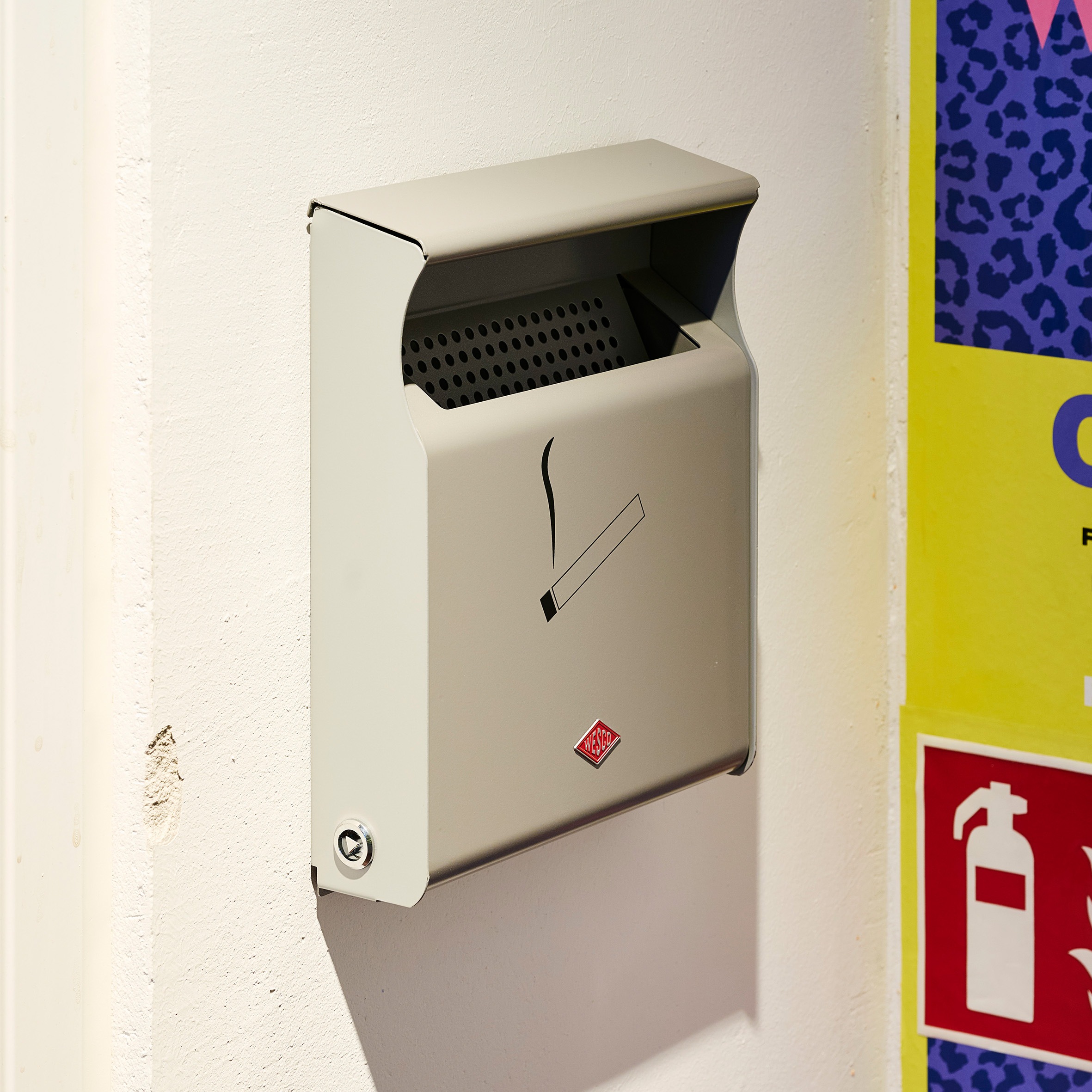 WESCO Aschekasten »Wandascher, abschließbar mit Dreikant-Verriegelung« 1 Behälter Schlüssel im Lieferumfang enthalten