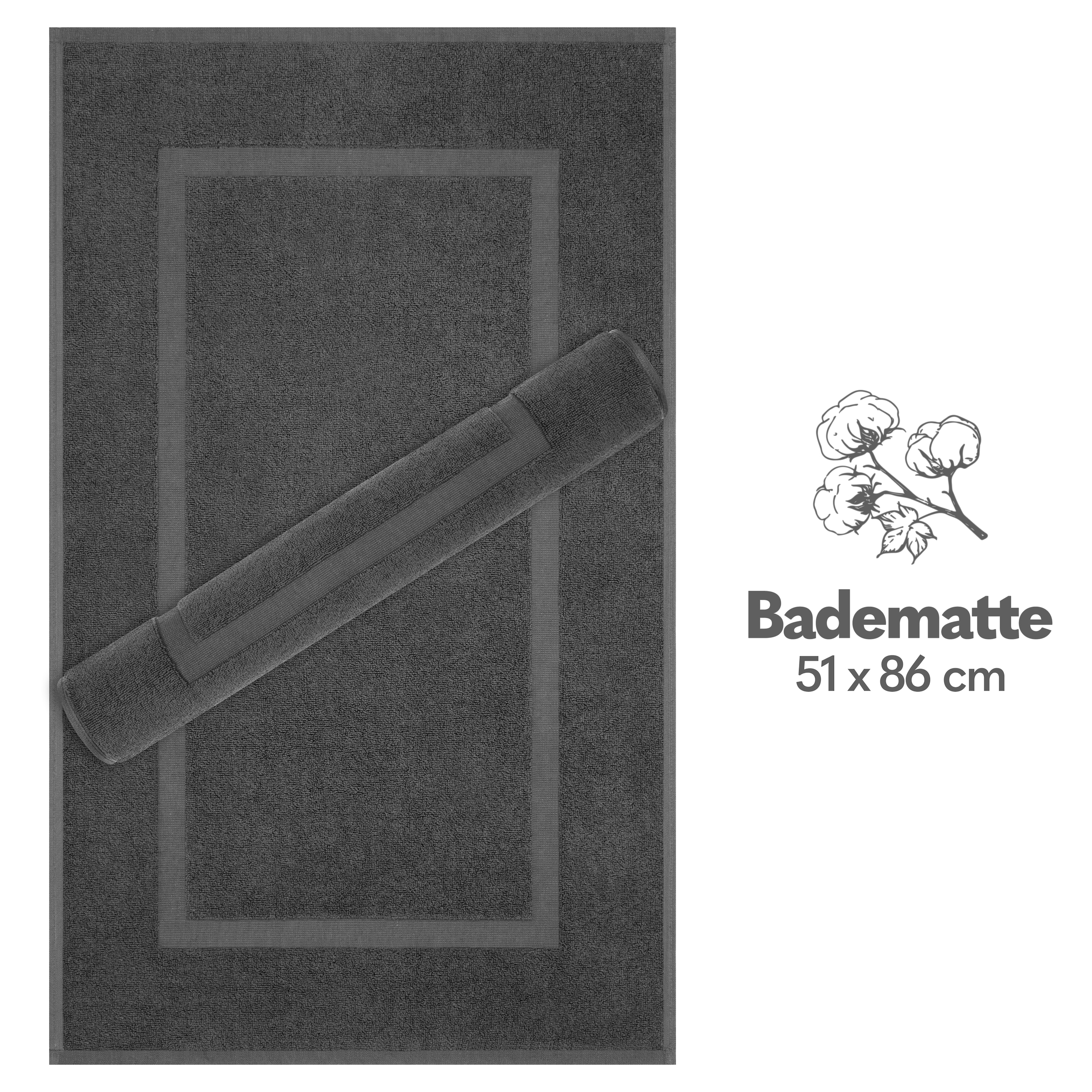 HAMMETEX Badematte »Hotelmatte, Duschvorleger« Höhe 5 mm rutschhemmend beschichtet beidseitig nutzbar 2-teiliges Set, einfarbig, 100% Baumwolle