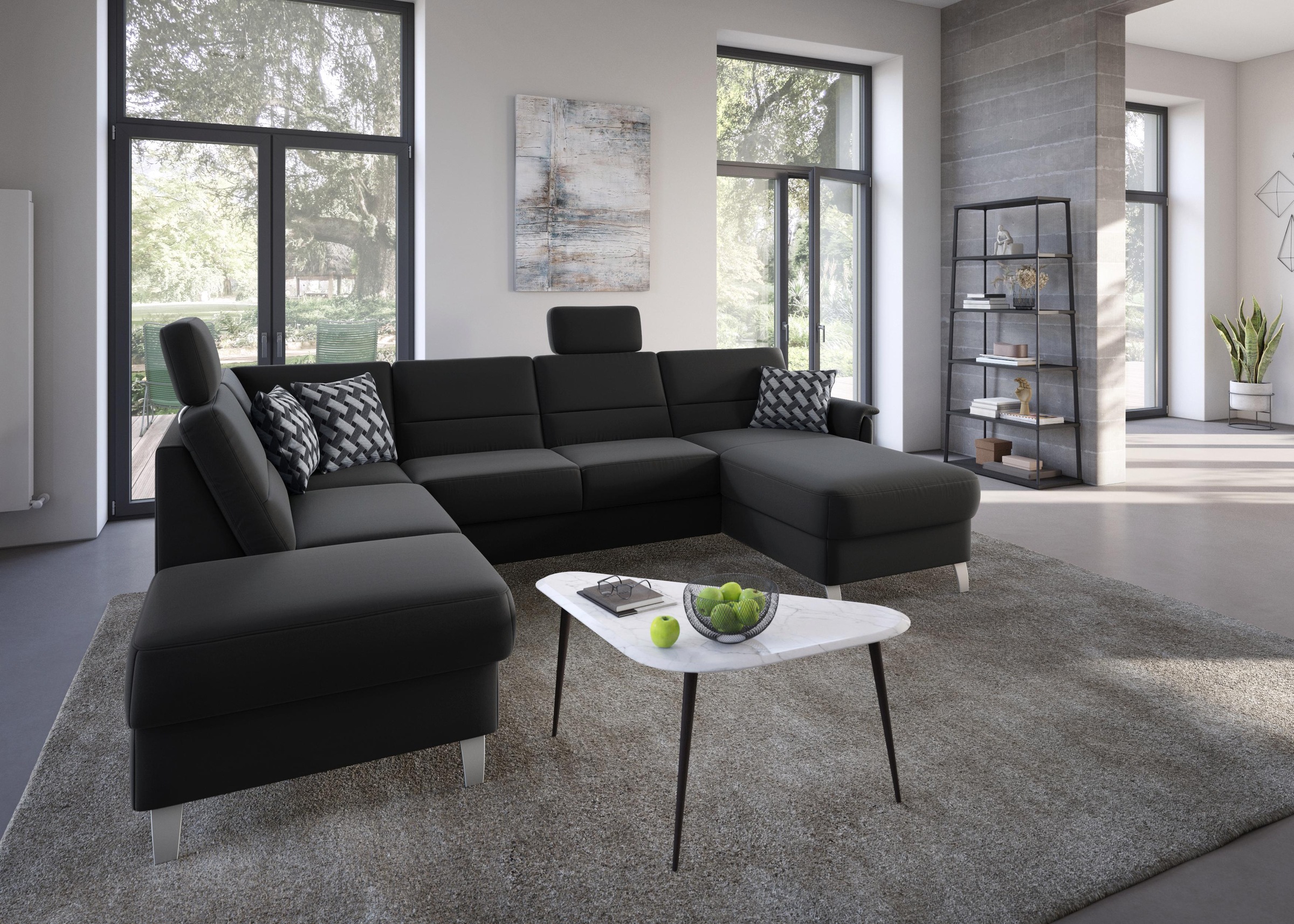 sit&more Wohnlandschaft »Palmera U-Form«, Federkern, wahlweise mit Bettfunktion und mit/ohne Stauraum