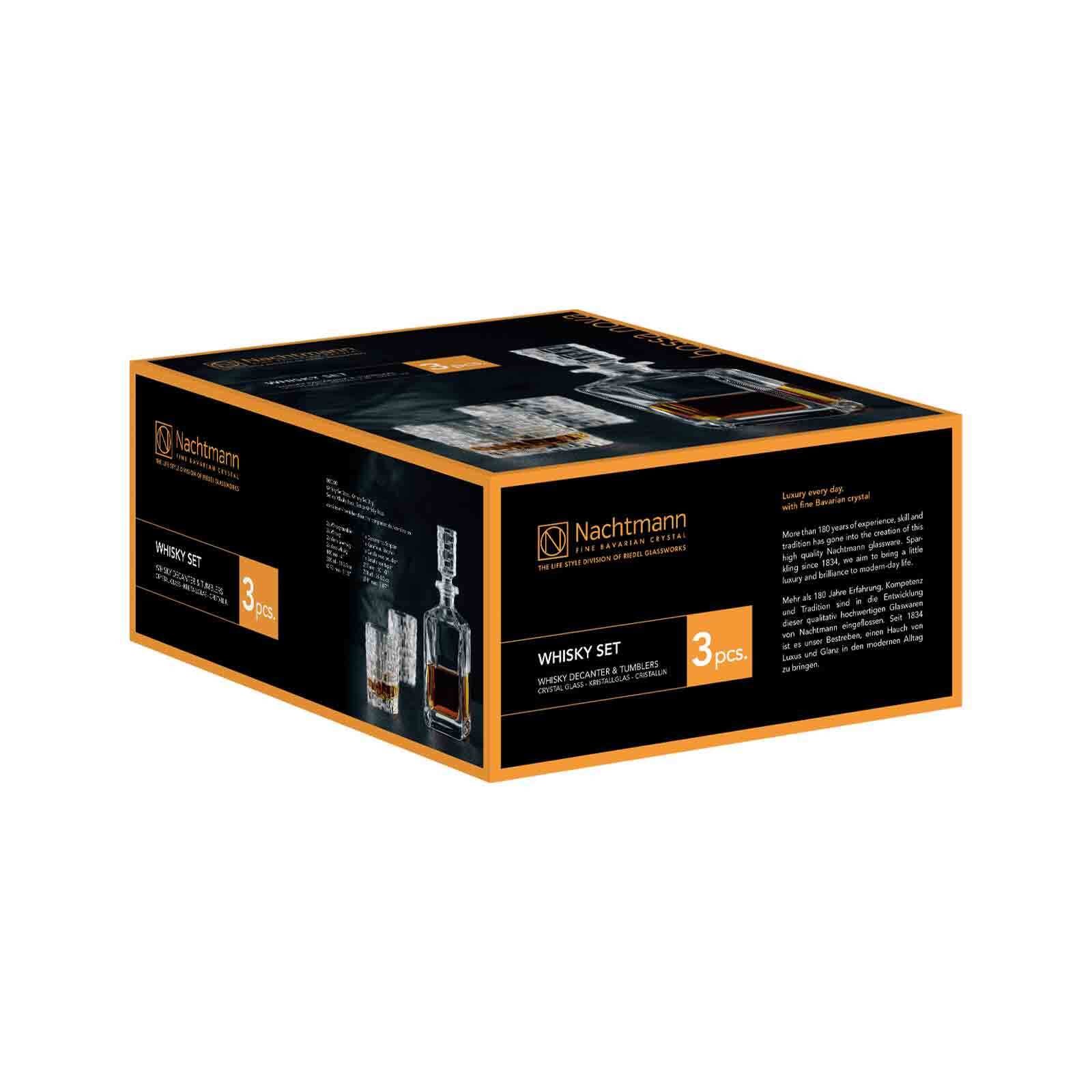Nachtmann Whiskyglas »Whiskygläser + Karaffe Bossa Nova 3er Set transparent« Erhöhte Bruchfestigkeit