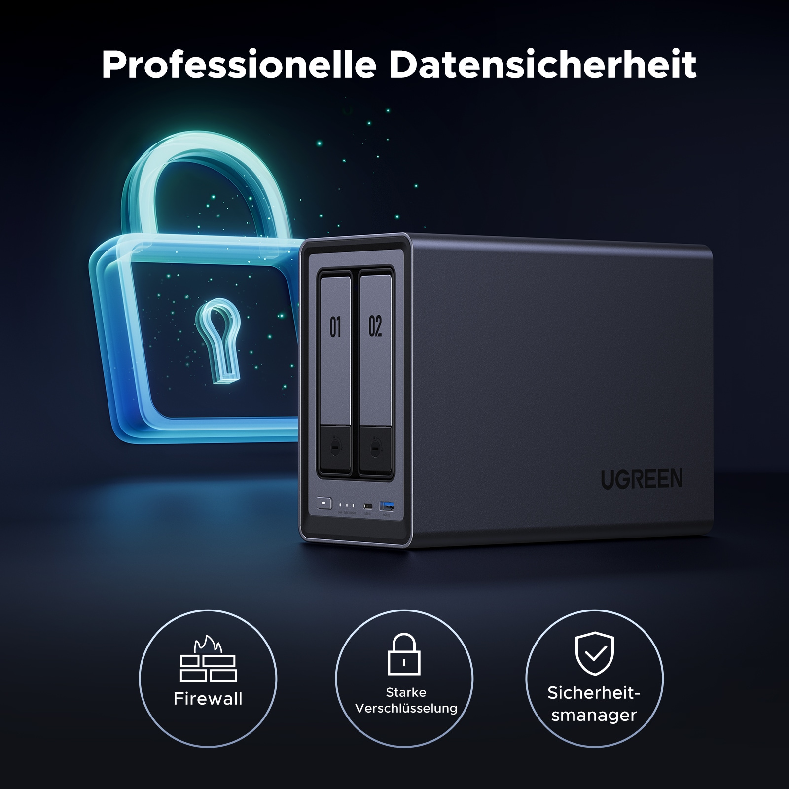 UGREEN NAS-Server »DXP2800 2-Bay-NAS (Diskless)«