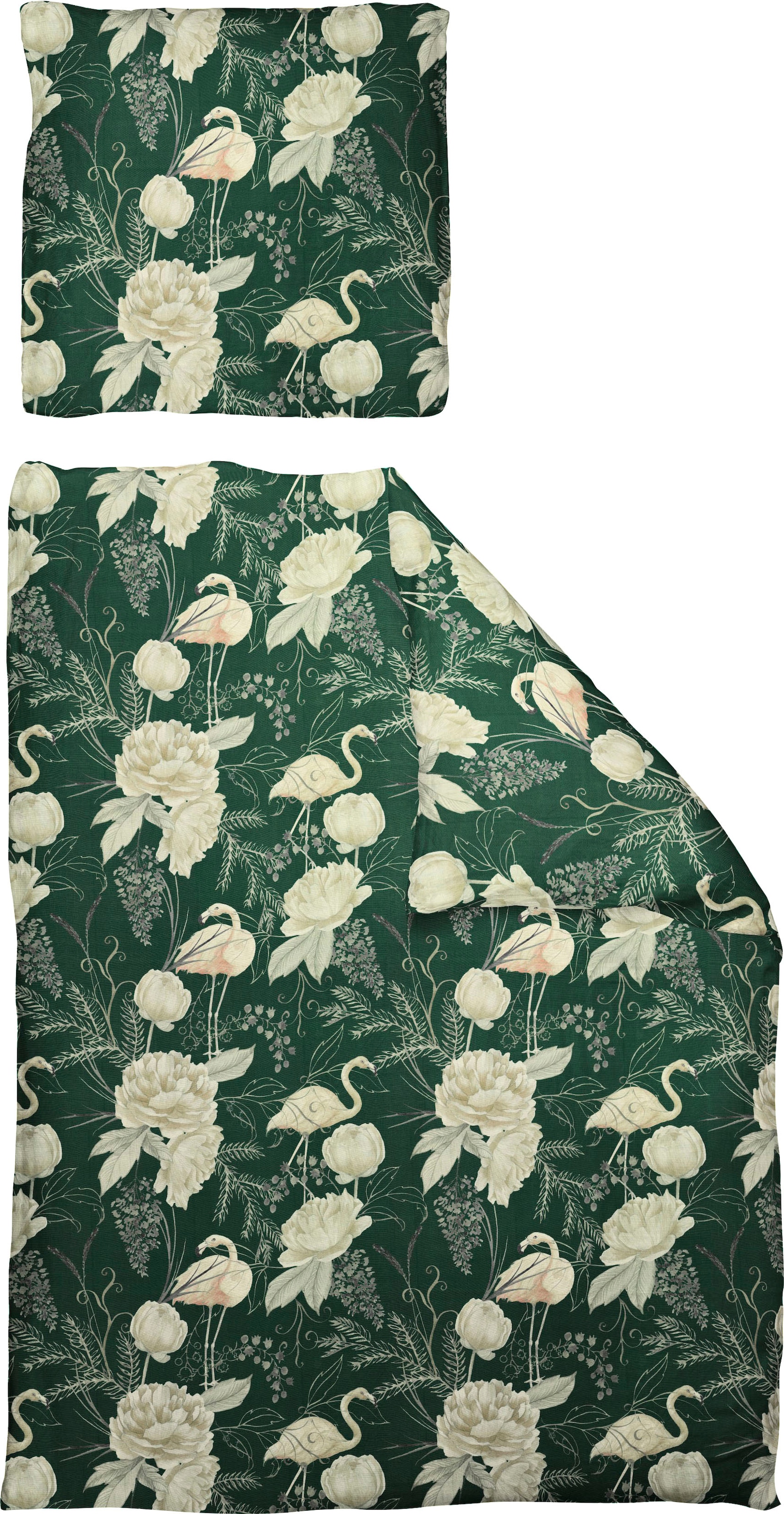 Adam Bettwäsche »Eden« 2 Stk. tlg. aus 100 % Bio-Baumwolle in grün, Größe B/L: 80 cm x 80 cm