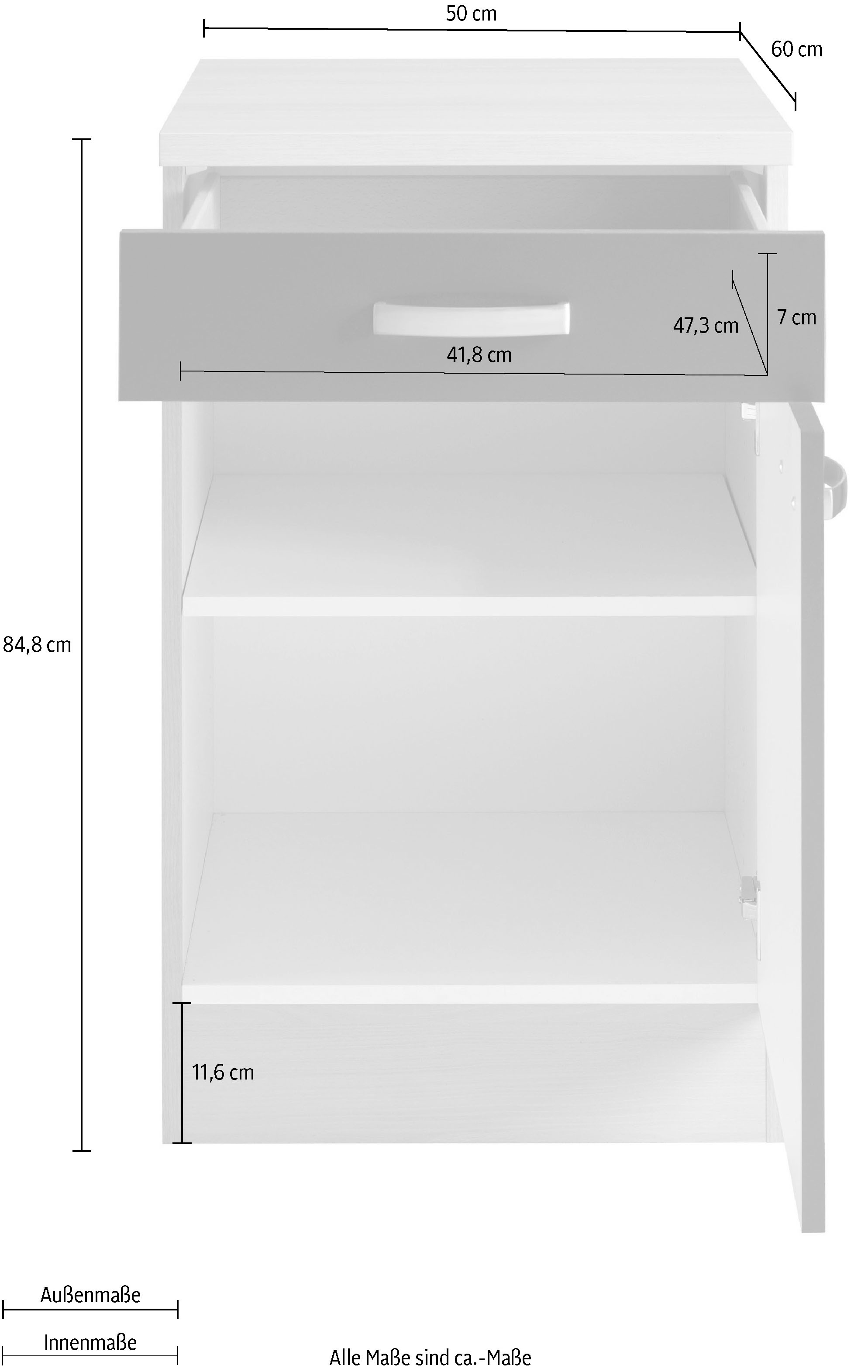 OPTIFIT Unterschrank »Faro« , mit Metallgriffen, Breite 50 cm