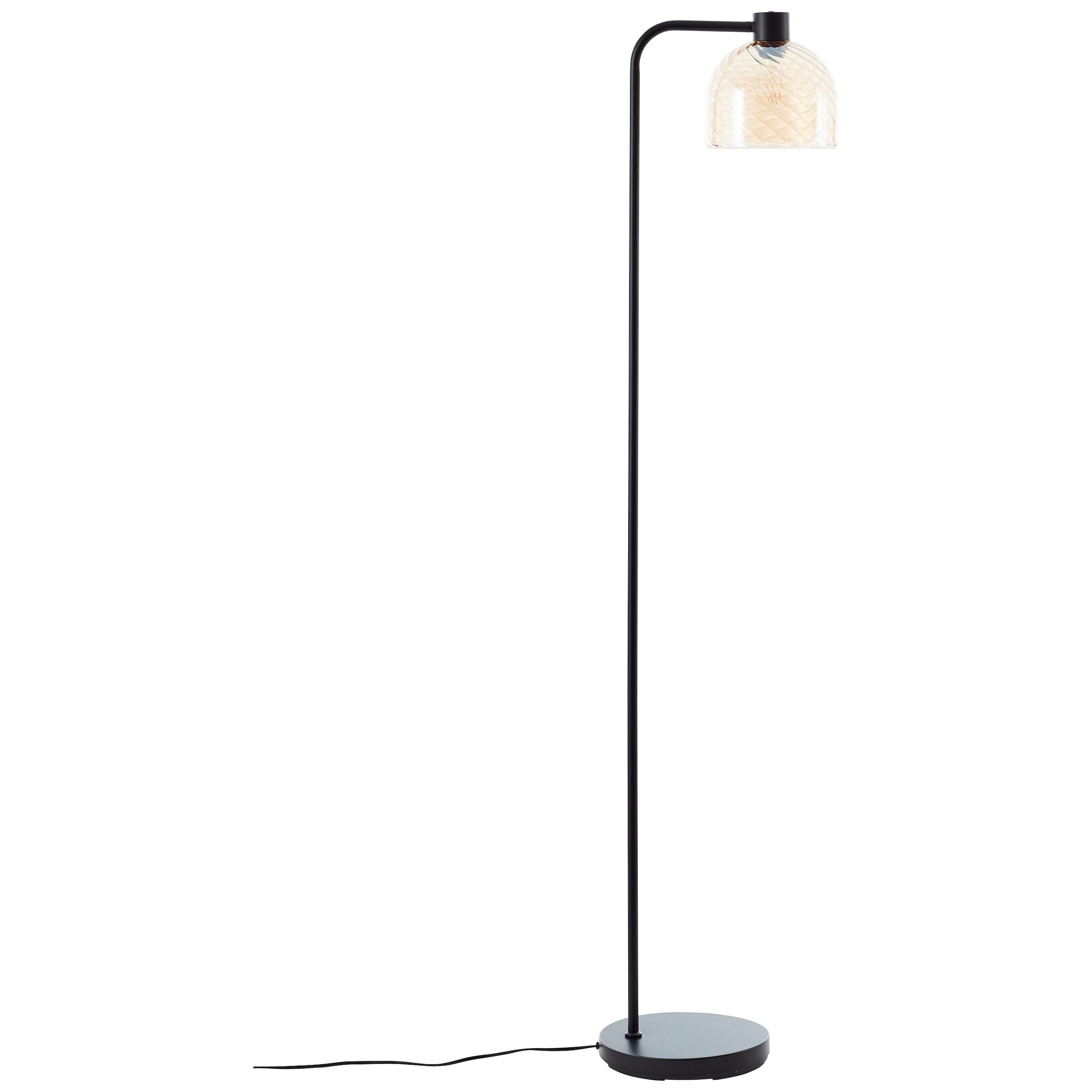 Brilliant Stehlampe »Casto« E27 1 Stk. 153 x 25 x 33 cm, E27, Glas/Metall, bernsteinfarben/schwarz