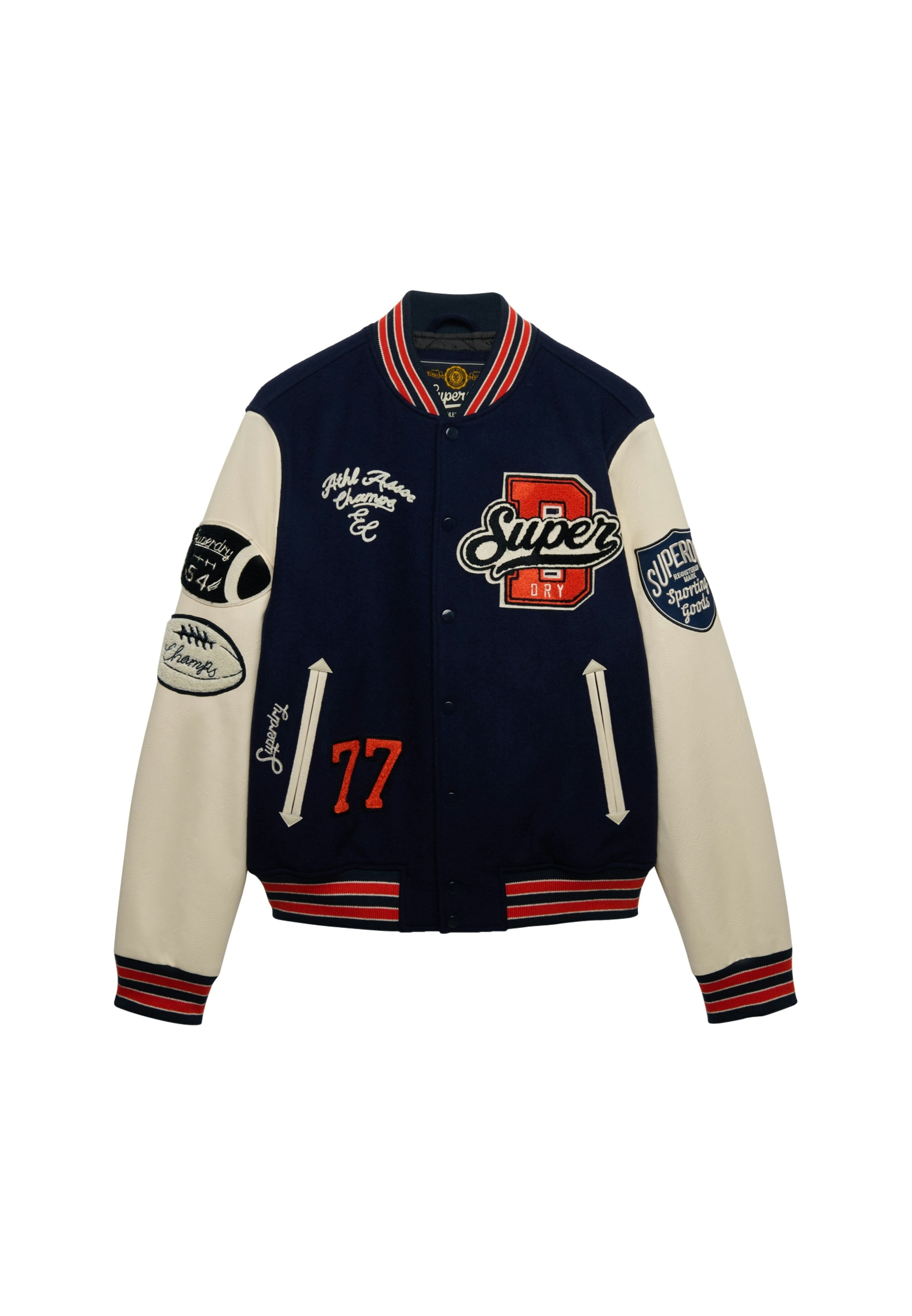 Superdry Collegejacke »COLLEGE PATCHED VARSITY JKT« ohne Kapuze