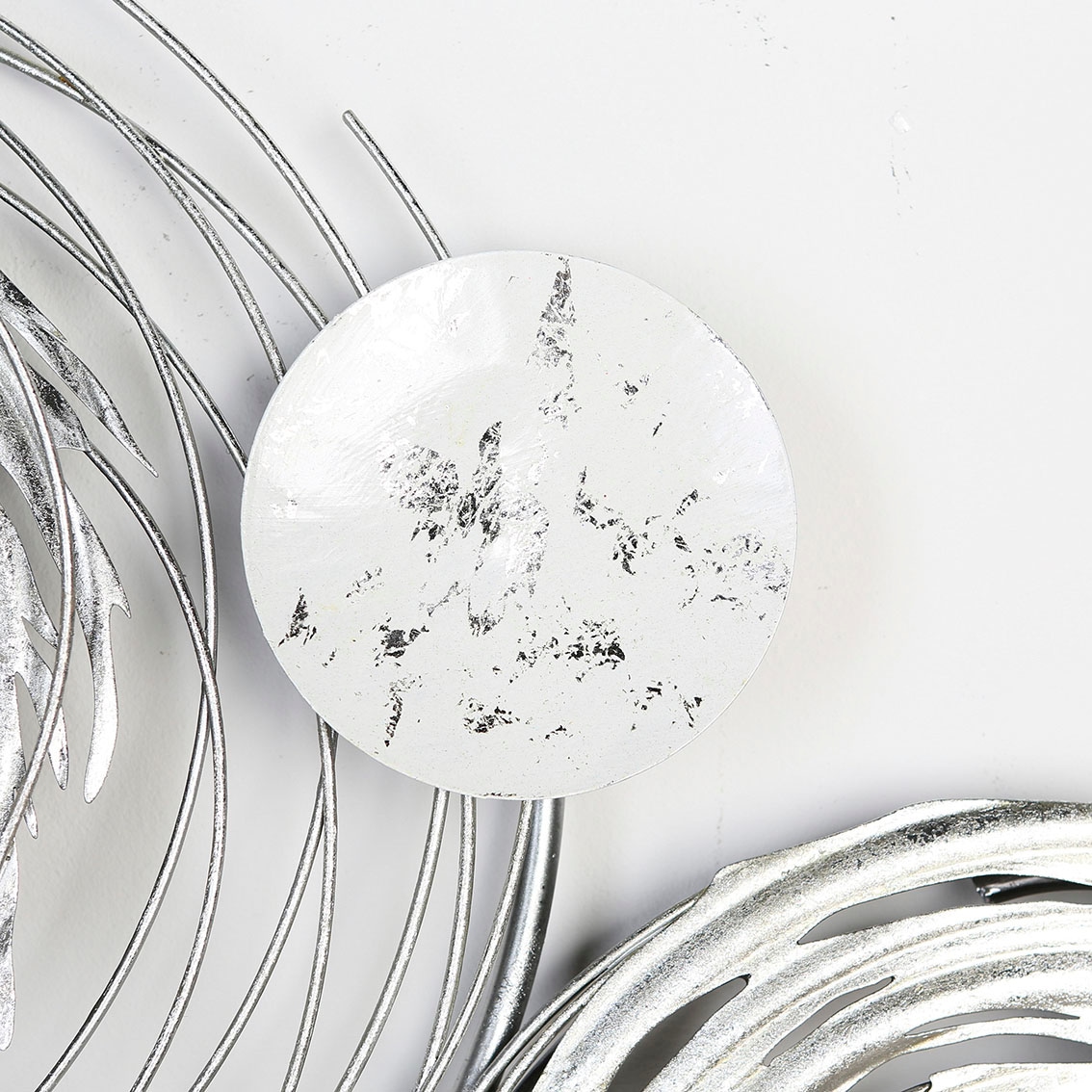 GILDE Wanddekoobjekt »Wandrelief Circles, weiß/silber«, (1 St.), aus Metall, dekorativ im Esszimmer & Wohnzimmer
