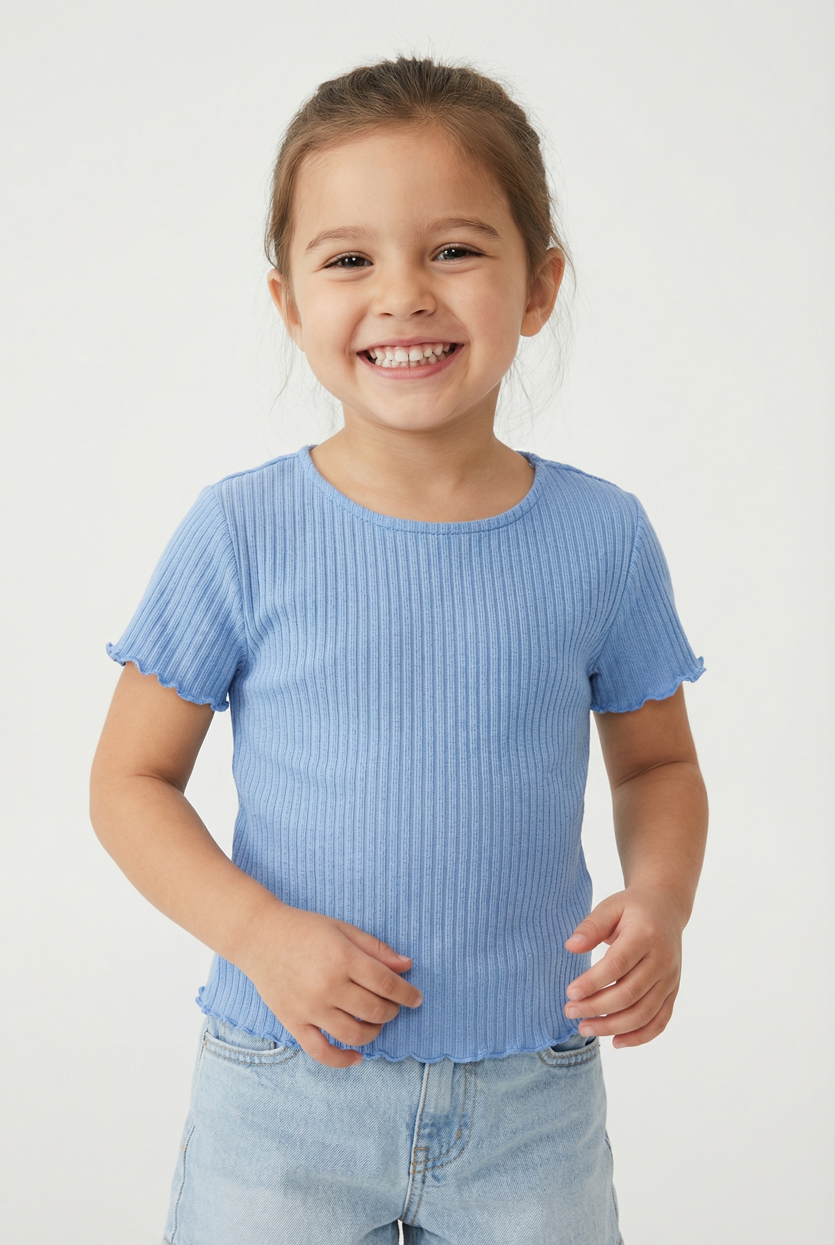 KIDS ONLY T-Shirt »KOGNELLA S/S O-NECK TOP NOOS JRS« mit süßer Wellenkante