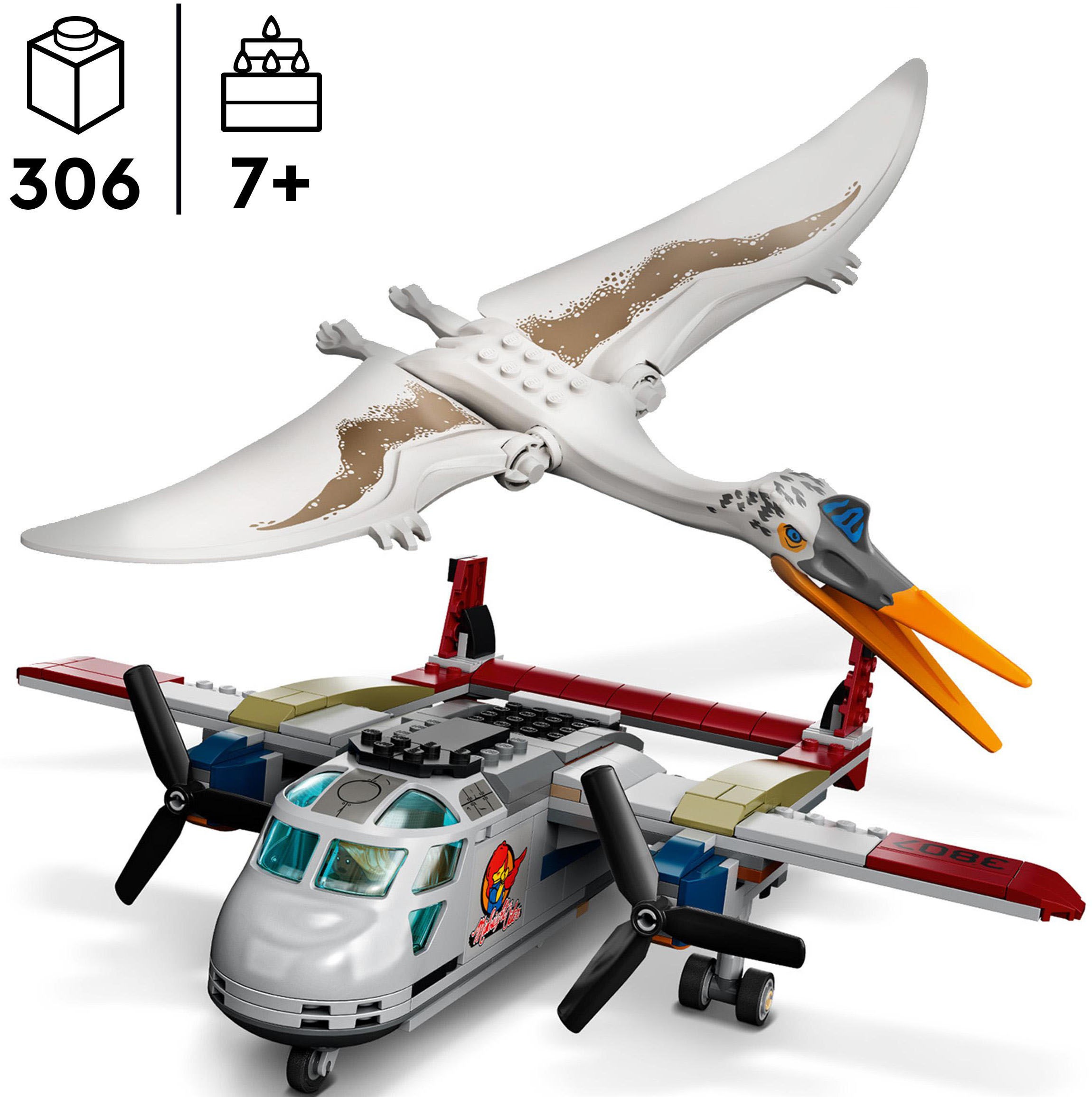 LEGO® Konstruktionsspielsteine »Quetzalcoatlus: Flugzeug-Überfall (76947), LEGO® Jurassic World«, (306 St.), Made in Europe