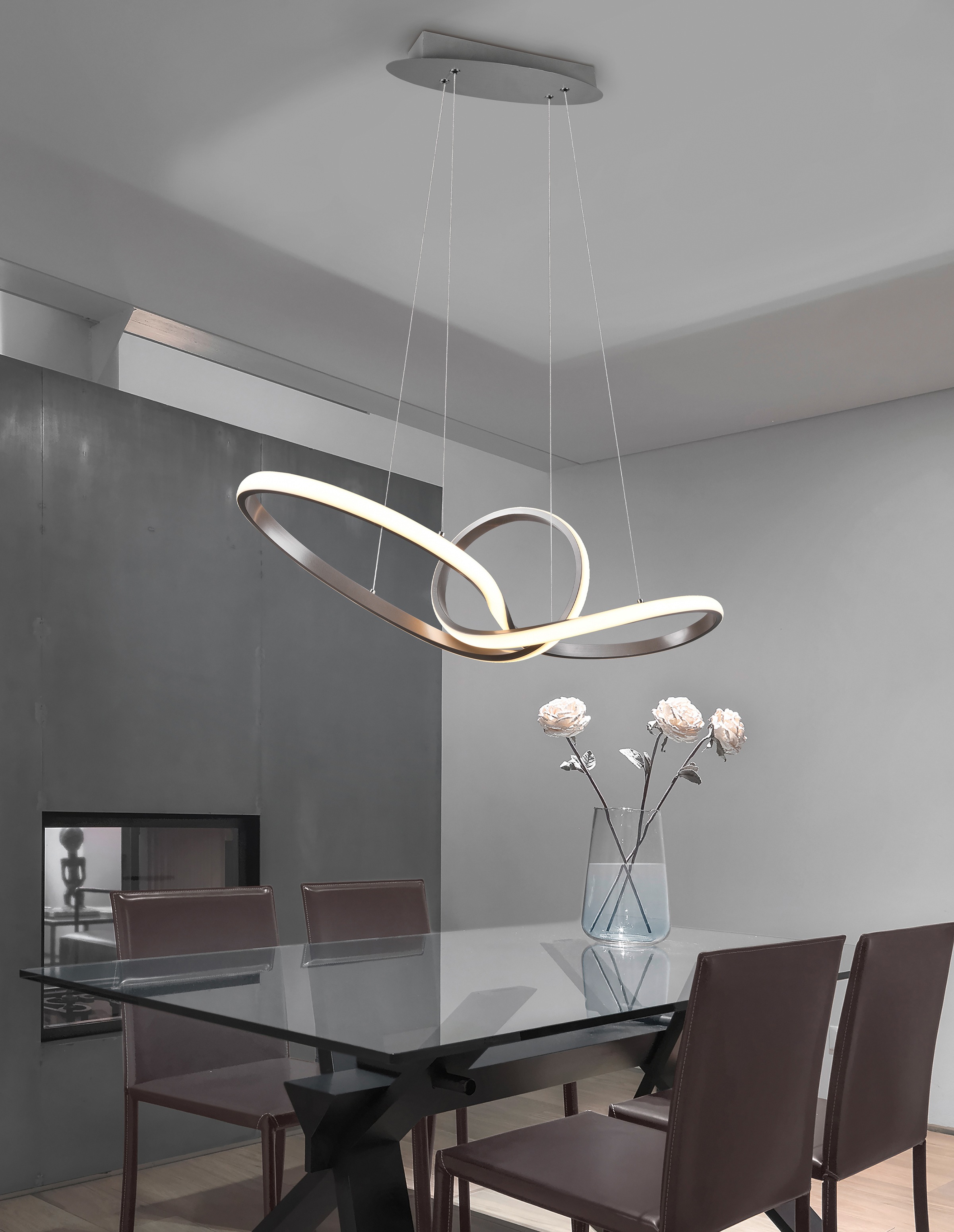 REALITY Leuchten LED Pendelleuchte »SANSA«, 1 flammig, Leuchtmittel LED-Modul | LED fest integriert, über Wandschalter dimmbar, 3000K, 3200 Lm, Abhängung 150cm