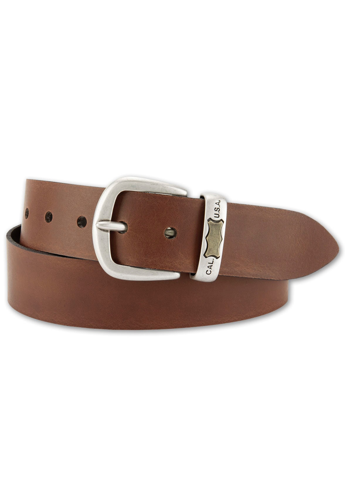 Bernd Götz Herren Ledergürtel mit metallisch gelabeltem Western Branding in braun, Größe 100