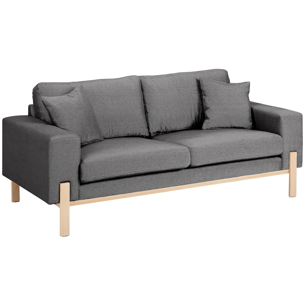 OTTO products 2-Sitzer »Hanne«, Bezug aus natürlichen Materialien: Baumwolle und Leinen oder Samtoptik bzw. Struktur fein aus recyceltem Polyester