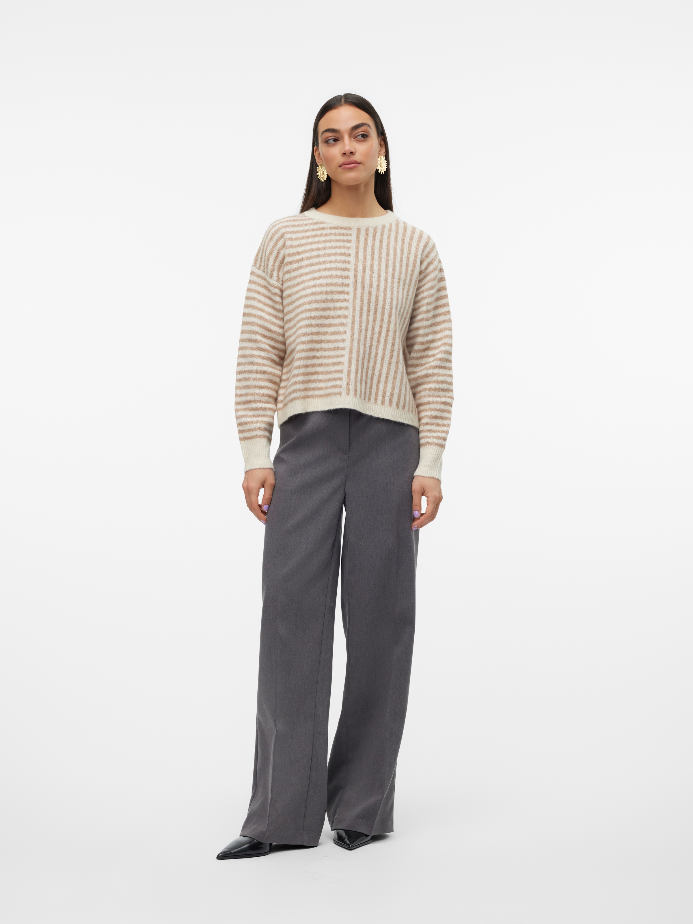 Vero Moda Strickpullover »VMURANUS LS ONECK CROPPED PULLOVER GA BF«