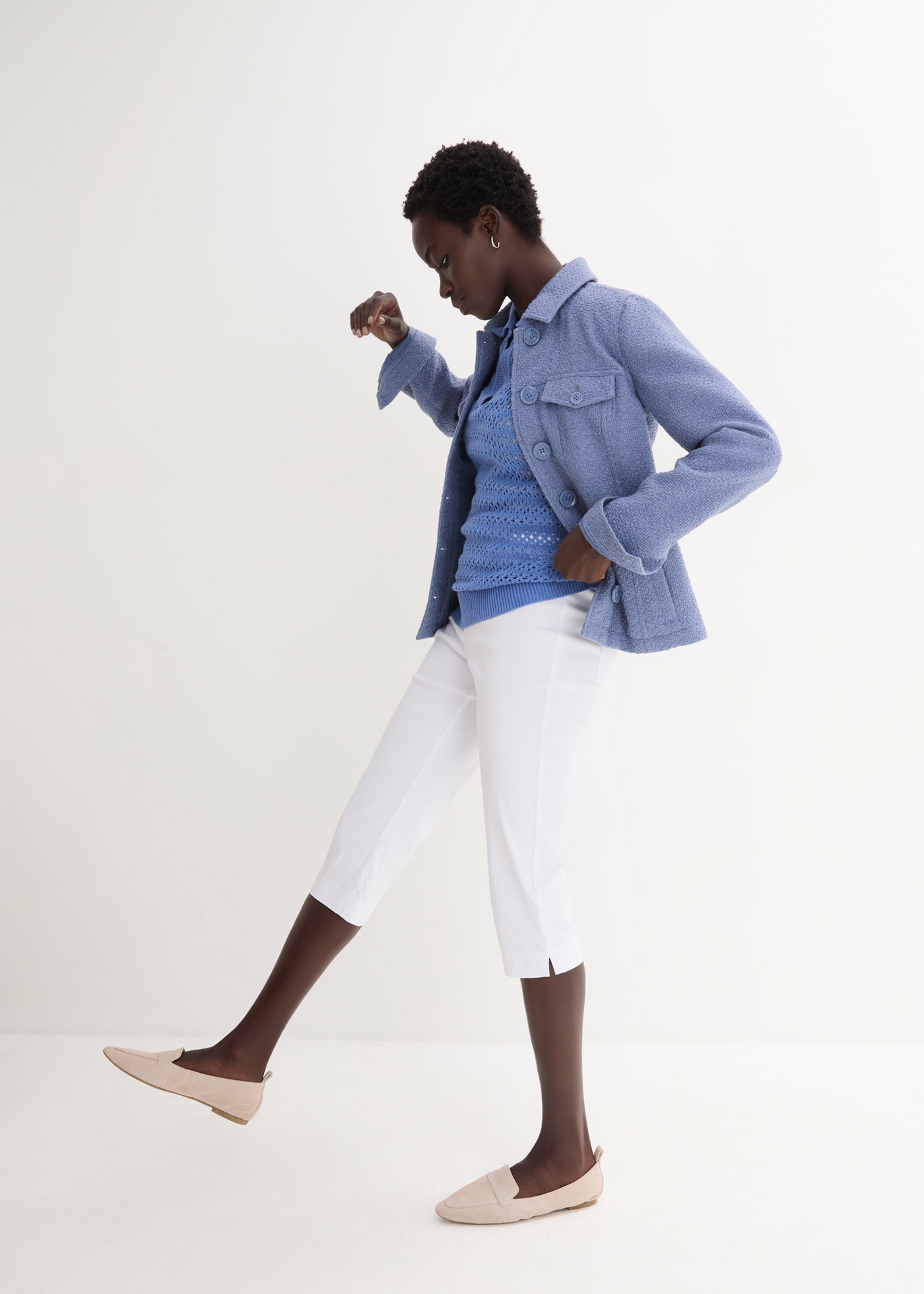 bonprix Caprihose  aus überwiegend Viskose, mit Elasthan-Anteil, figurnahe Passform