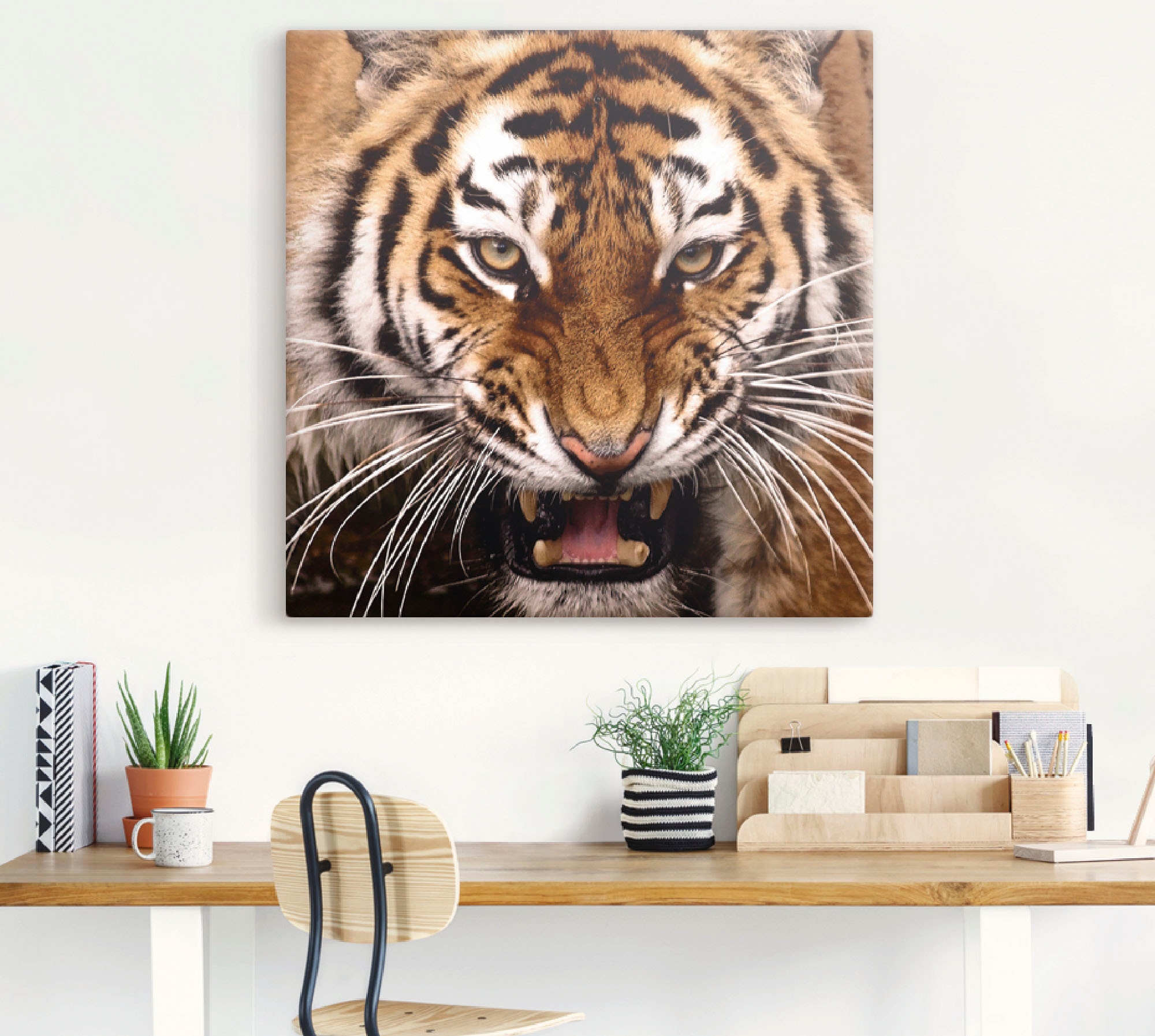 Artland Wandbild »Tiger Kopf«, Wildtiere, (1 St.), als Leinwandbild, Wandaufkleber in verschied. Größen