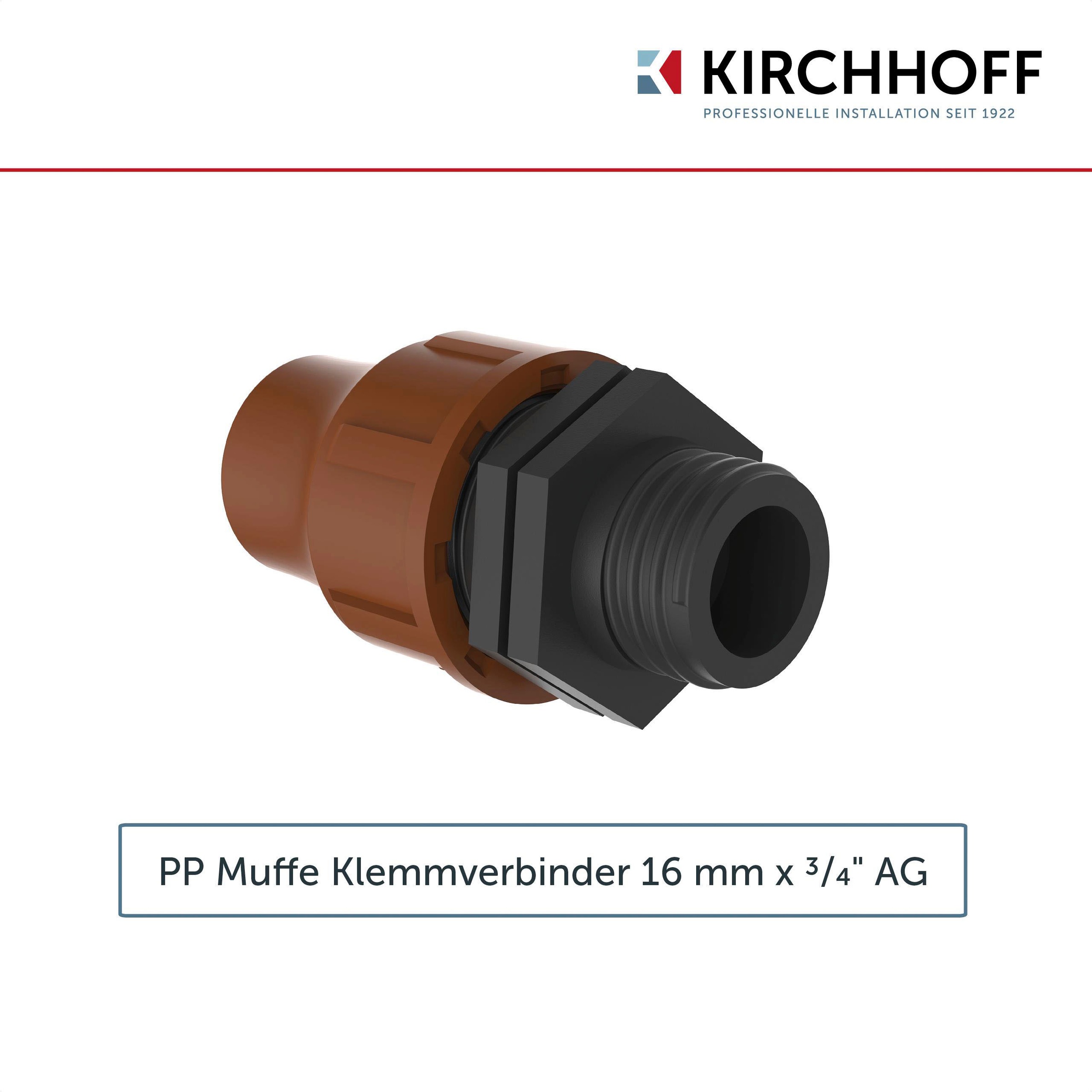 Kirchhoff Muffenstopfen, Fitting für Tröpfchenbewässerung
