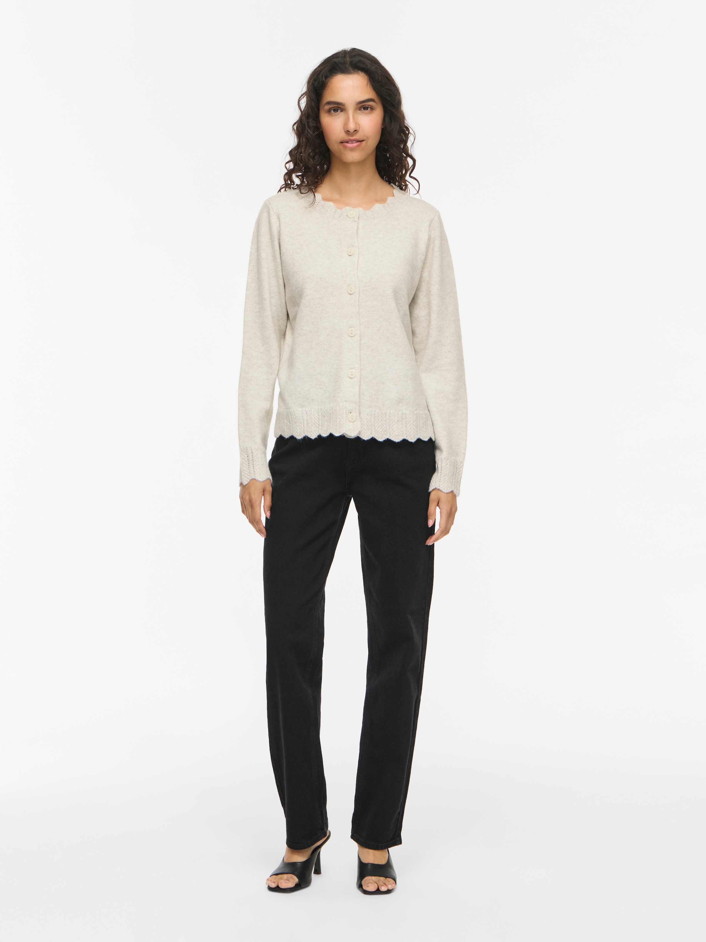 Vila Strickjacke »VINIKOLINA L/S O-NECK KNIT CARDIGAN-NOOS« Materialmix, Stretch, regular fit
