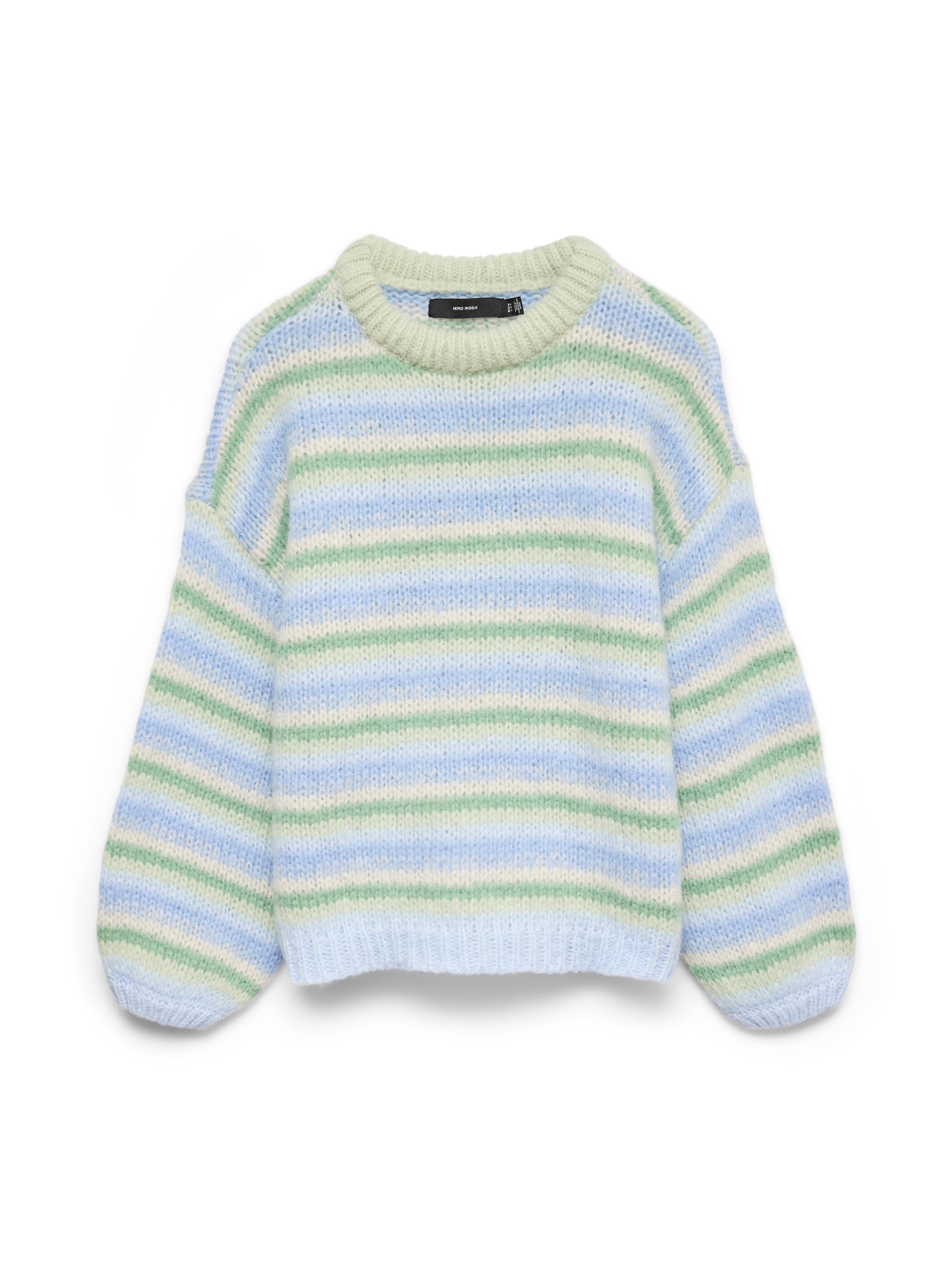 Vero Moda Strickpullover »VMMAYBE STRIPE LS O-NECK PULLOVER NOOS« Kunstfaser, loose fit