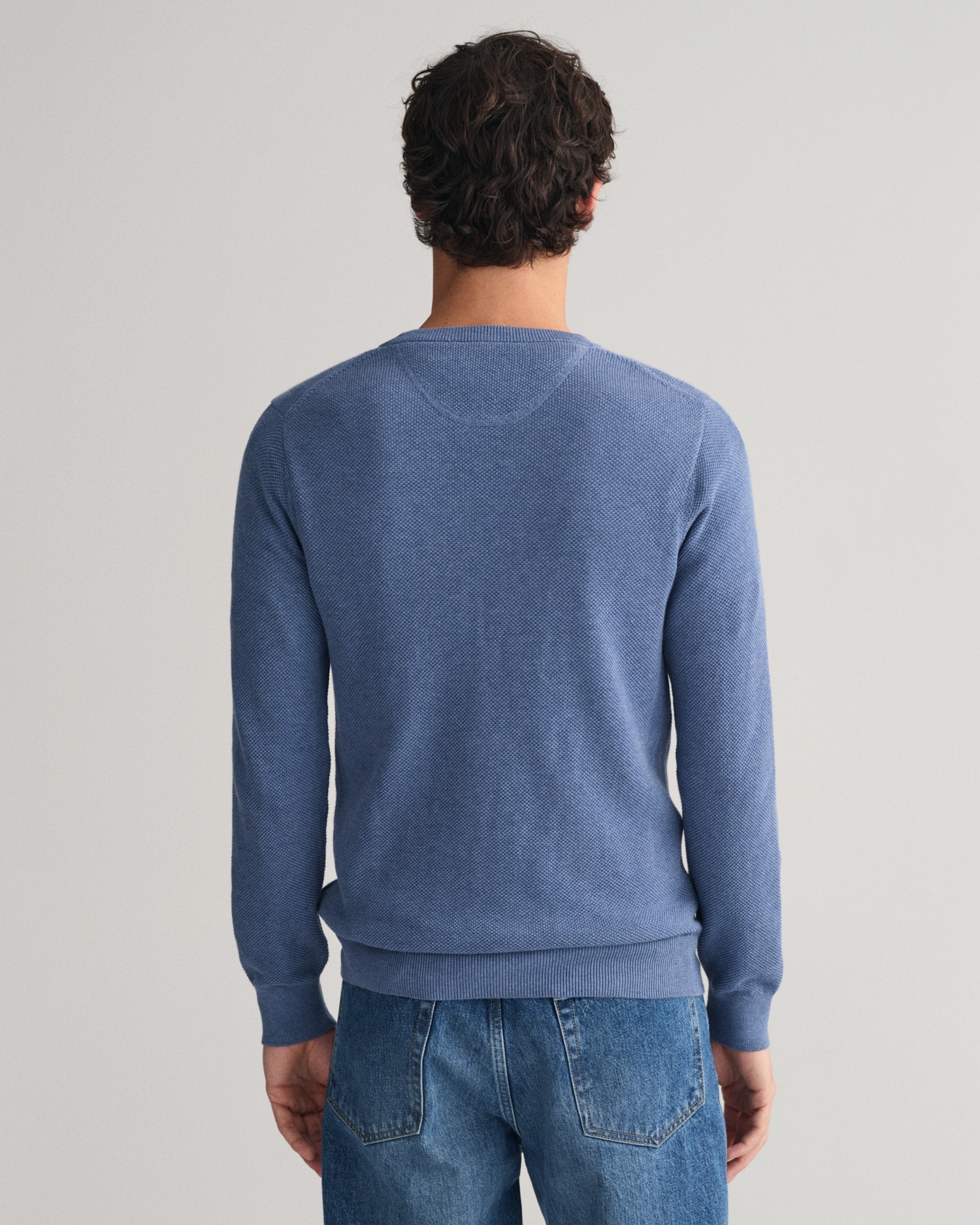 Gant Rundhalspullover »COTTON PIQUE C-NECK«, mit Logostickerei auf der Brust