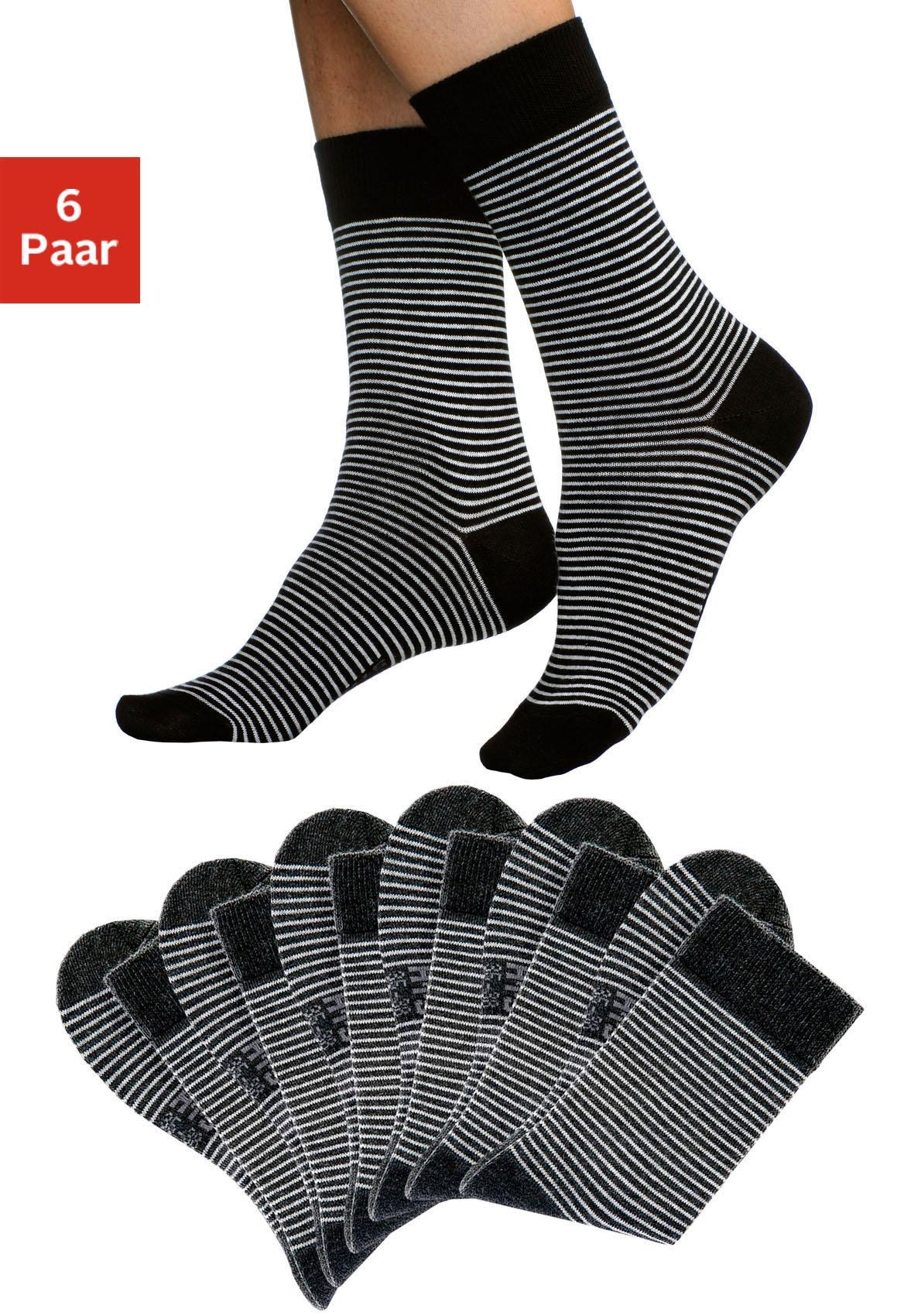 H.I.S Socken, Paar), - (6 OTTO inspirierende Bündchen druckfreiem | Highlights mit