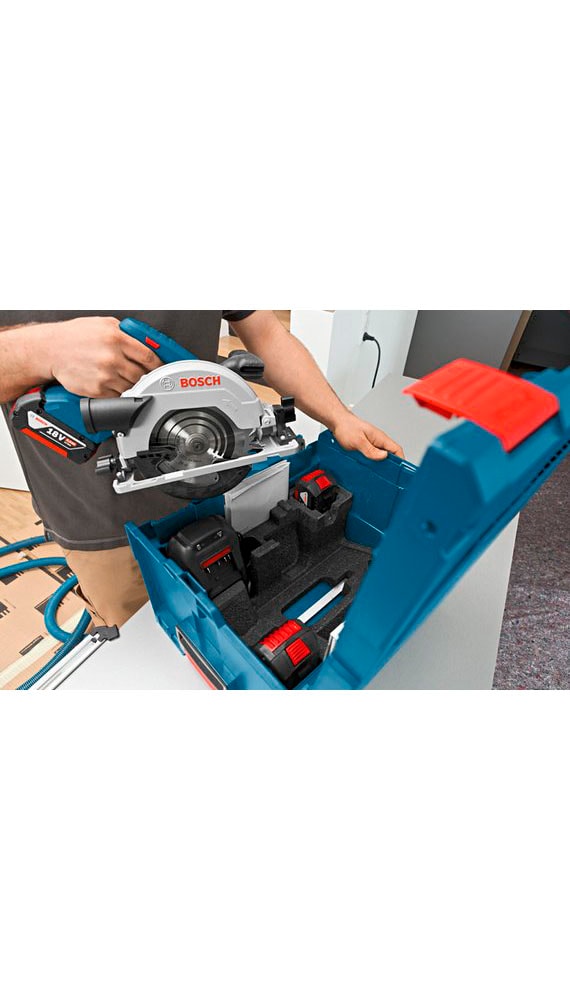 Bosch Professional Akku-Handkreissäge »»GKS 18V-57 G PROFESSIONAL«« Keine Selbstentladung, kein Memory-Effekt, lange Haltbarkeit