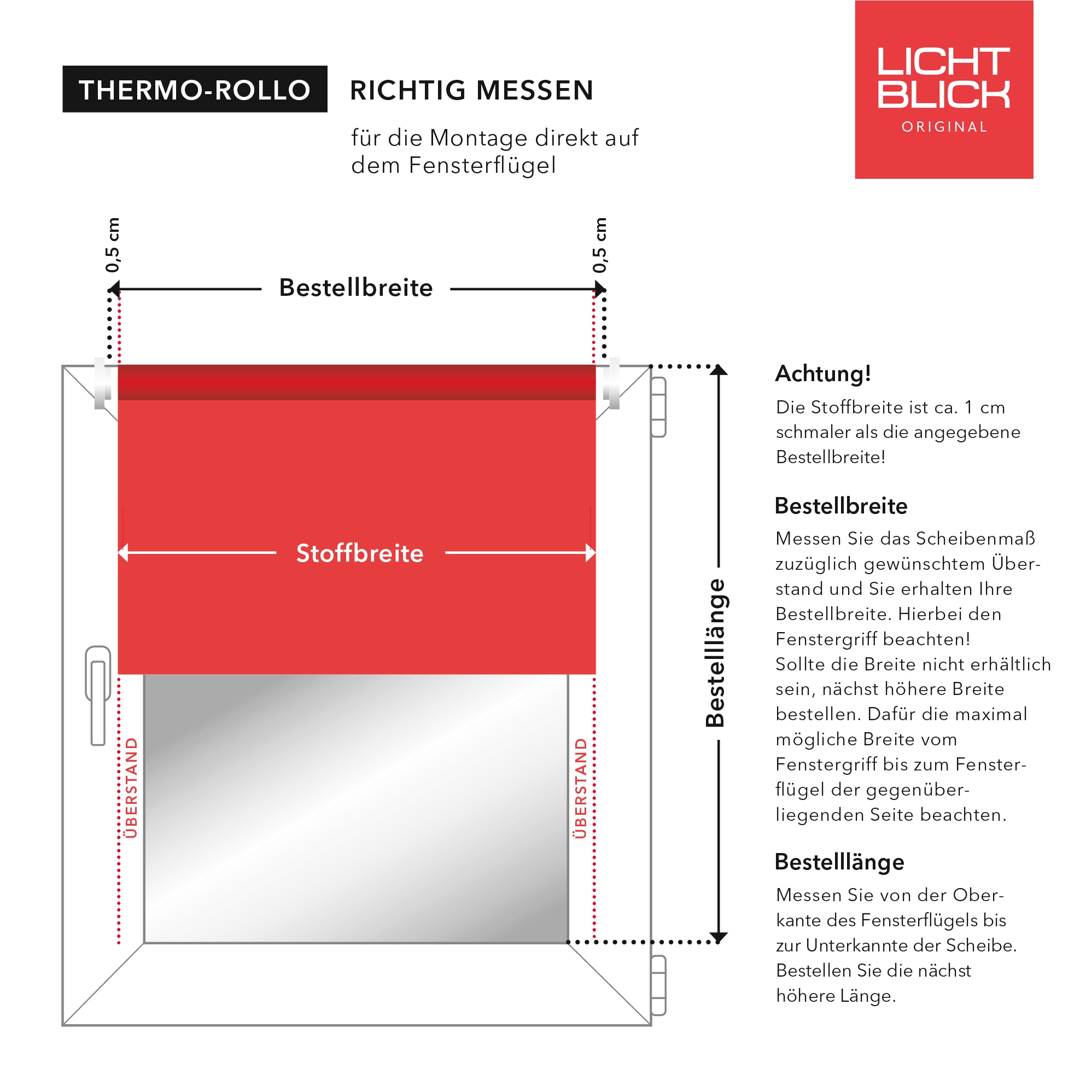 LICHTBLICK ORIGINAL Verdunklungsrollo »Klemmfix, ohne Bohren, Verdunkelung«, verdunkelnd, Hitzeschutz-energiesparend-Verdunkelung-Sichtschutz, mit Bohren/ohne Bohren, freihängend, Thermofunktion & verdunkelnd, Klemm- und schraubbar