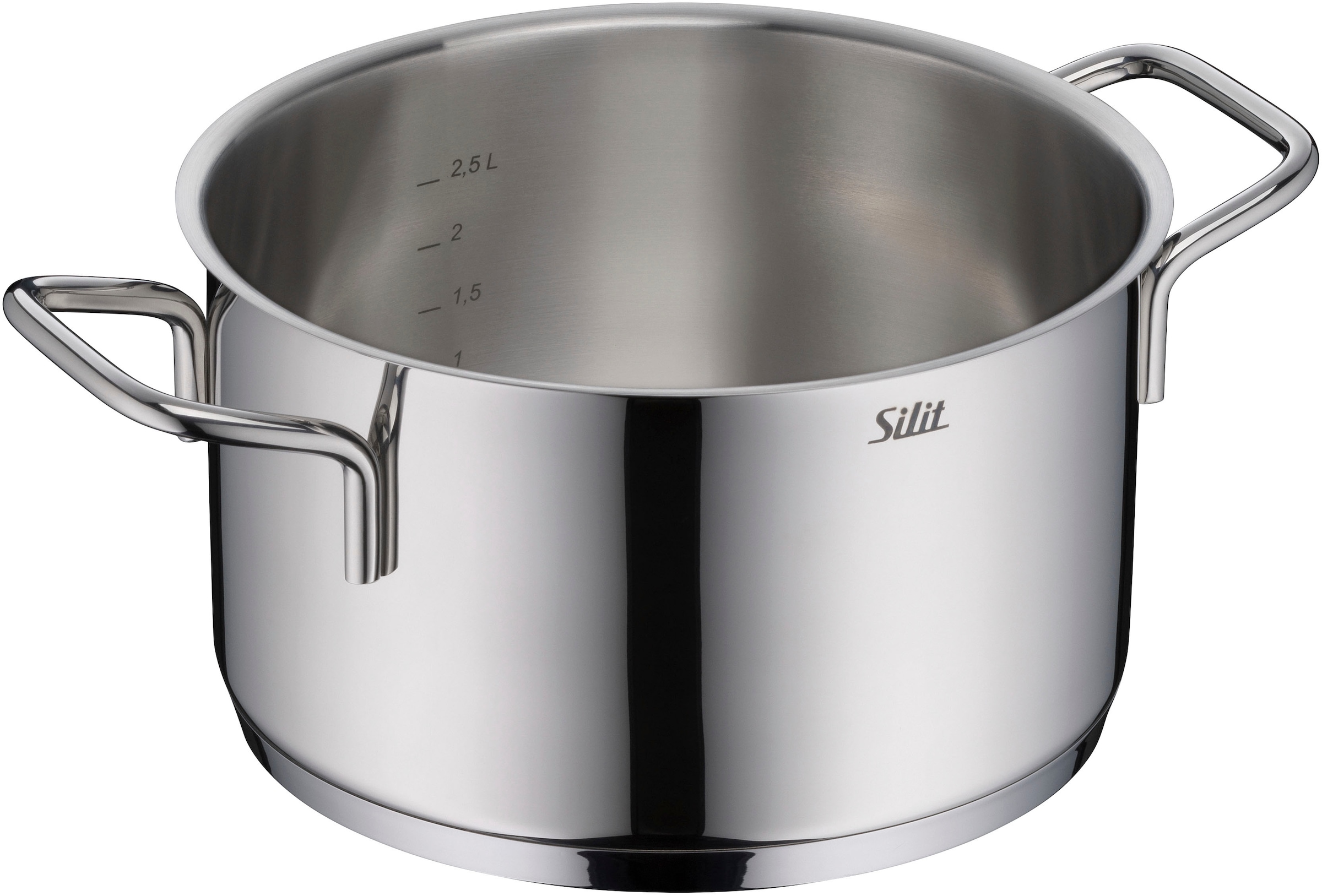 Silit Kochtopf »Extra Cook, mit Glasdeckel«, Edelstahl 18/10, (2 tlg.), SiliTherm Universalboden, induktionsgeeignet, spülmaschinengeeignet