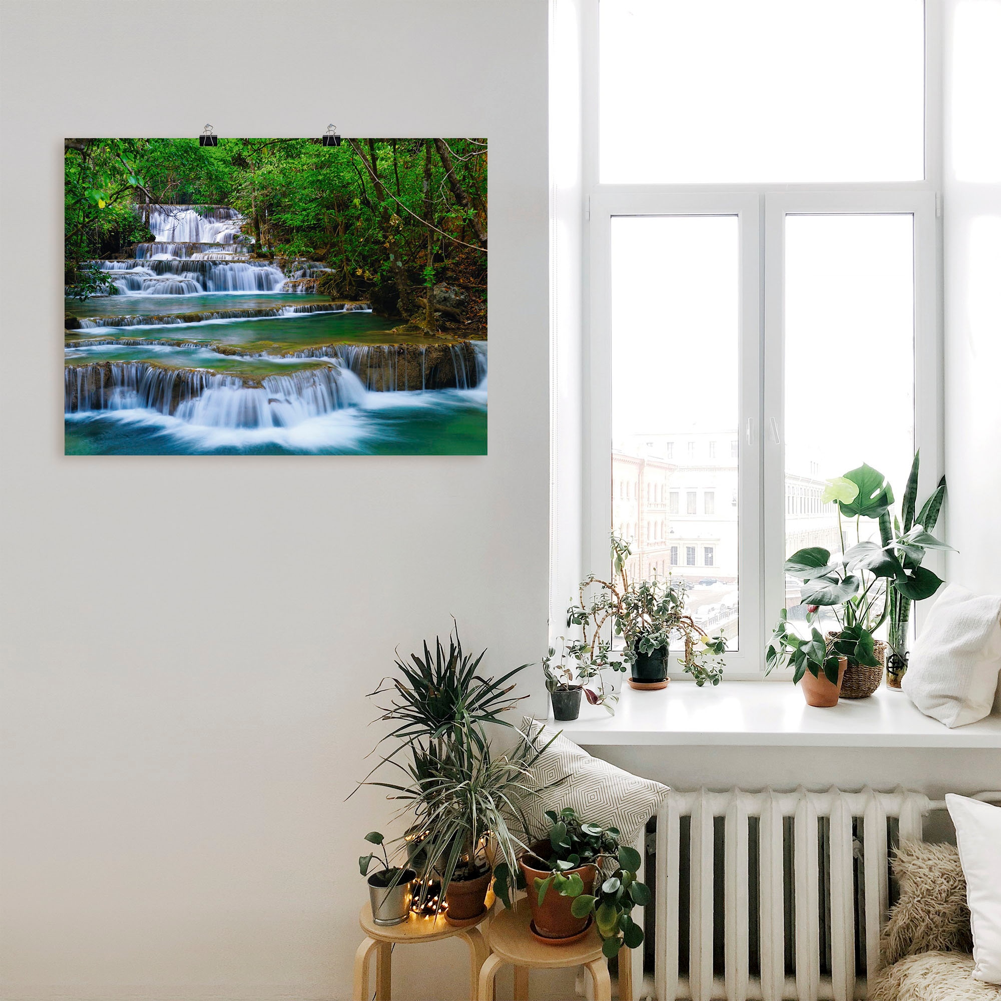 Artland Wandbild »Tiefen Wald Wasserfall«, Gewässer, (1 St.), als Leinwandbild, Poster, Wandaufkleber in verschied. Größen