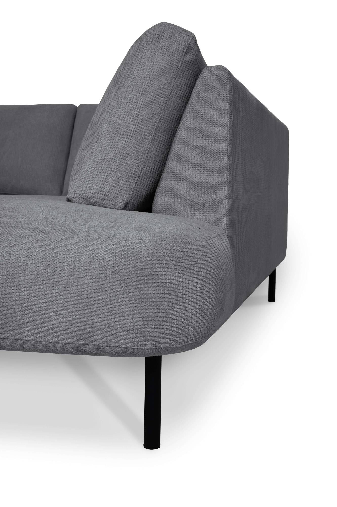 Places of Style Wohnlandschaft »Cesola«, in weichem Chenille-Stoff, Breite 327 cm, mit schwarzen Metallfüßen
