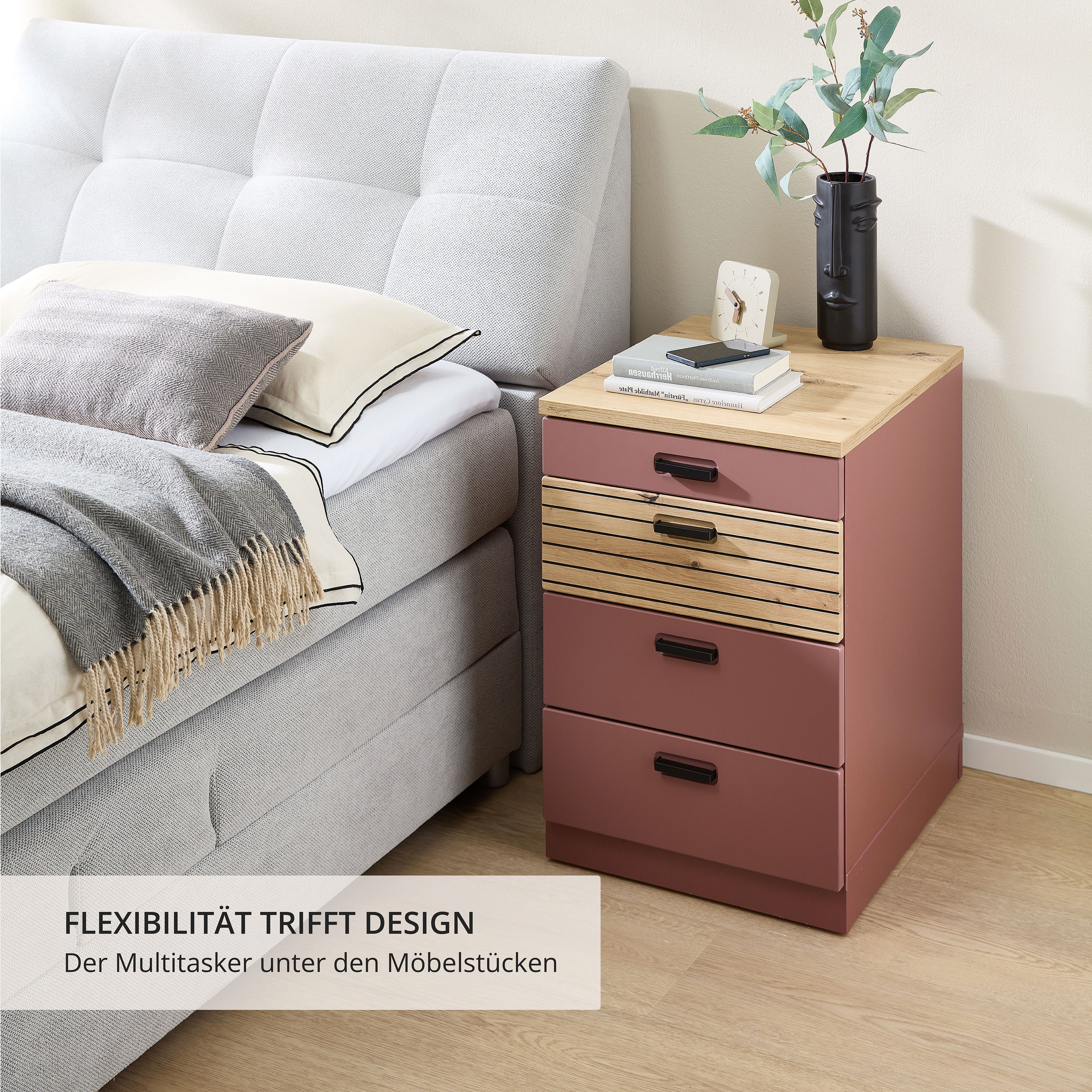 Innostyle Rollcontainer »Rollcontainer Glenn, 45 x 66 x 55 cm (B/H/T)« 1 Stk. tlg. inkl. Filzeinlage, 4 Rollen(2 mit Bremsen) oder Sockel, SK Soft-Close