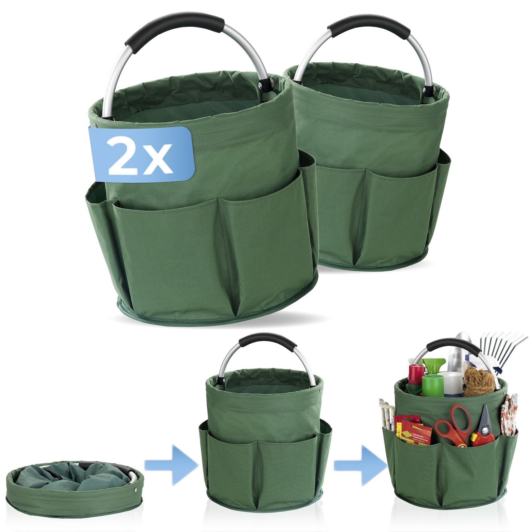 Maximex Falteimer »Modell Universal-Caddy« Organizer für Haus & Garten, platzsparend faltbar, mit 6 Außentaschen