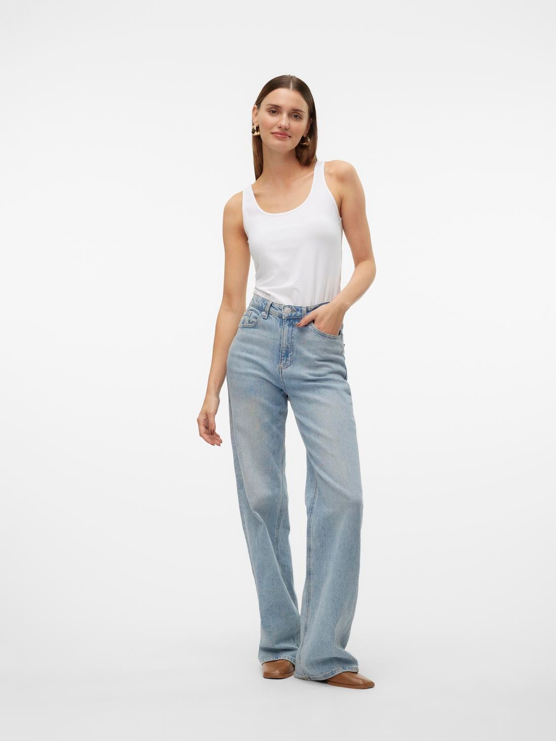 Vero Moda Tanktop »VMLULU LONG TANK TOP  JRS GA NOOS« Baumwollmischung, regular fit